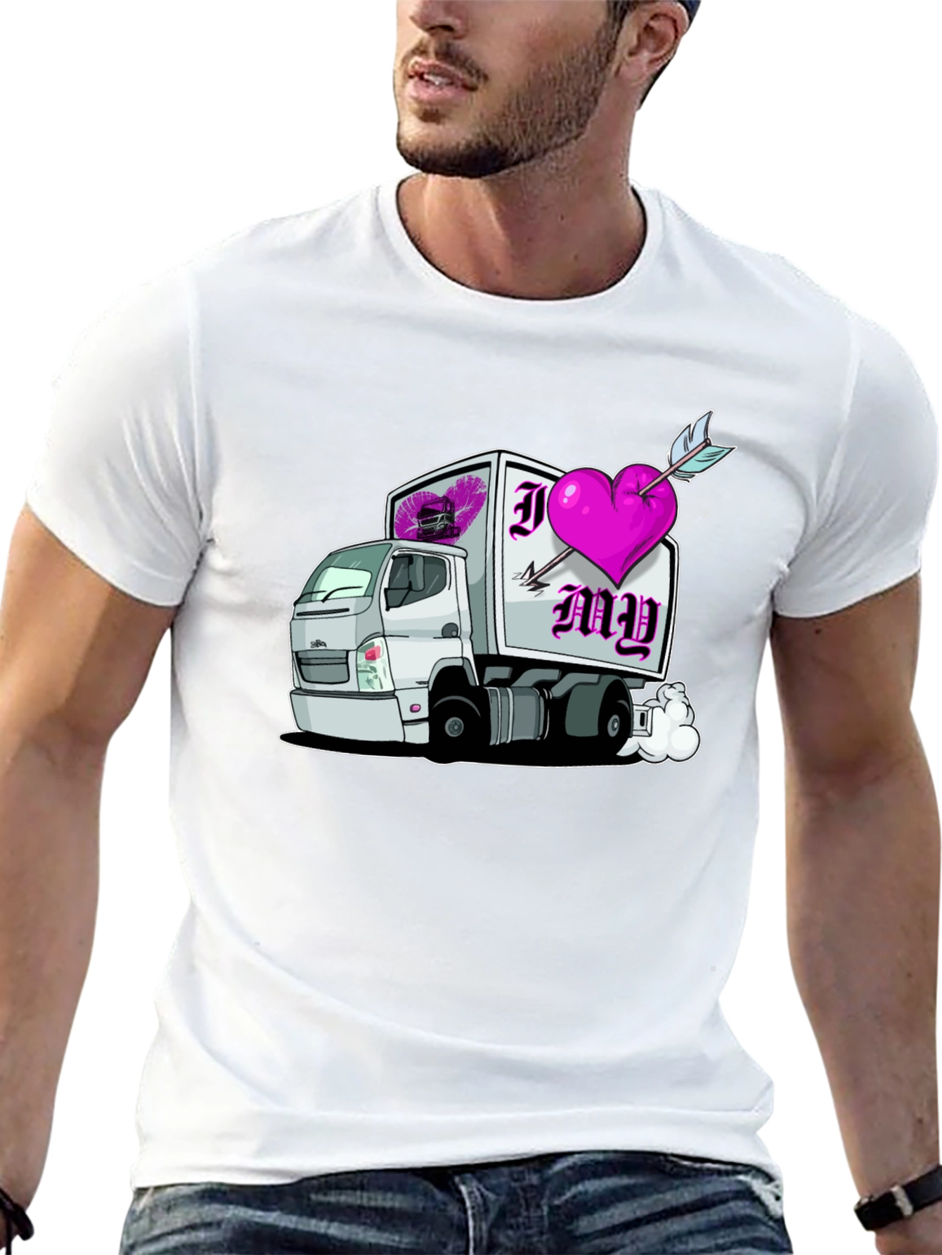 I Heart My Trucker T-Shirt - Black Valentines Day
