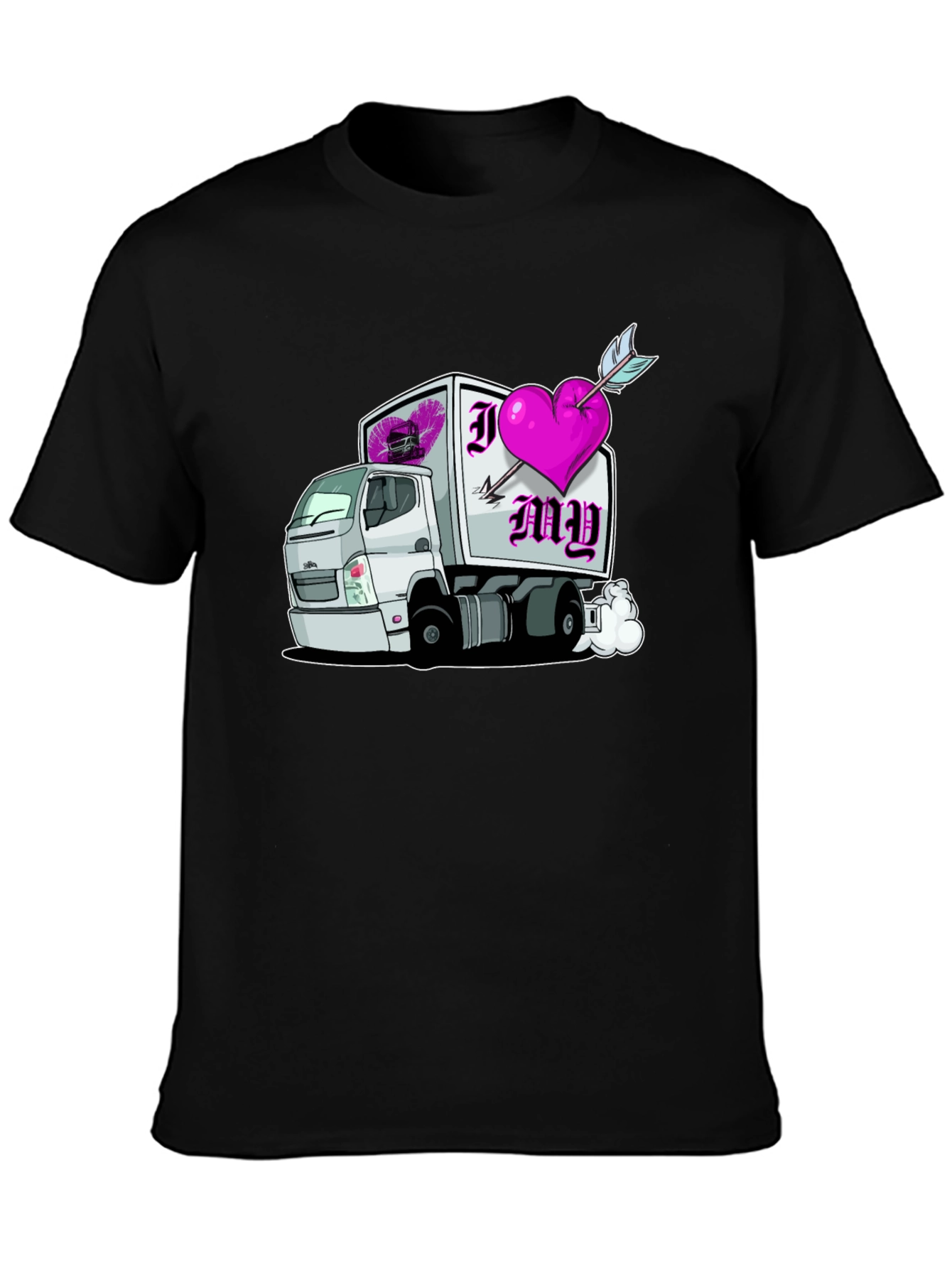 I Heart My Trucker T-Shirt - Black Valentines Day
