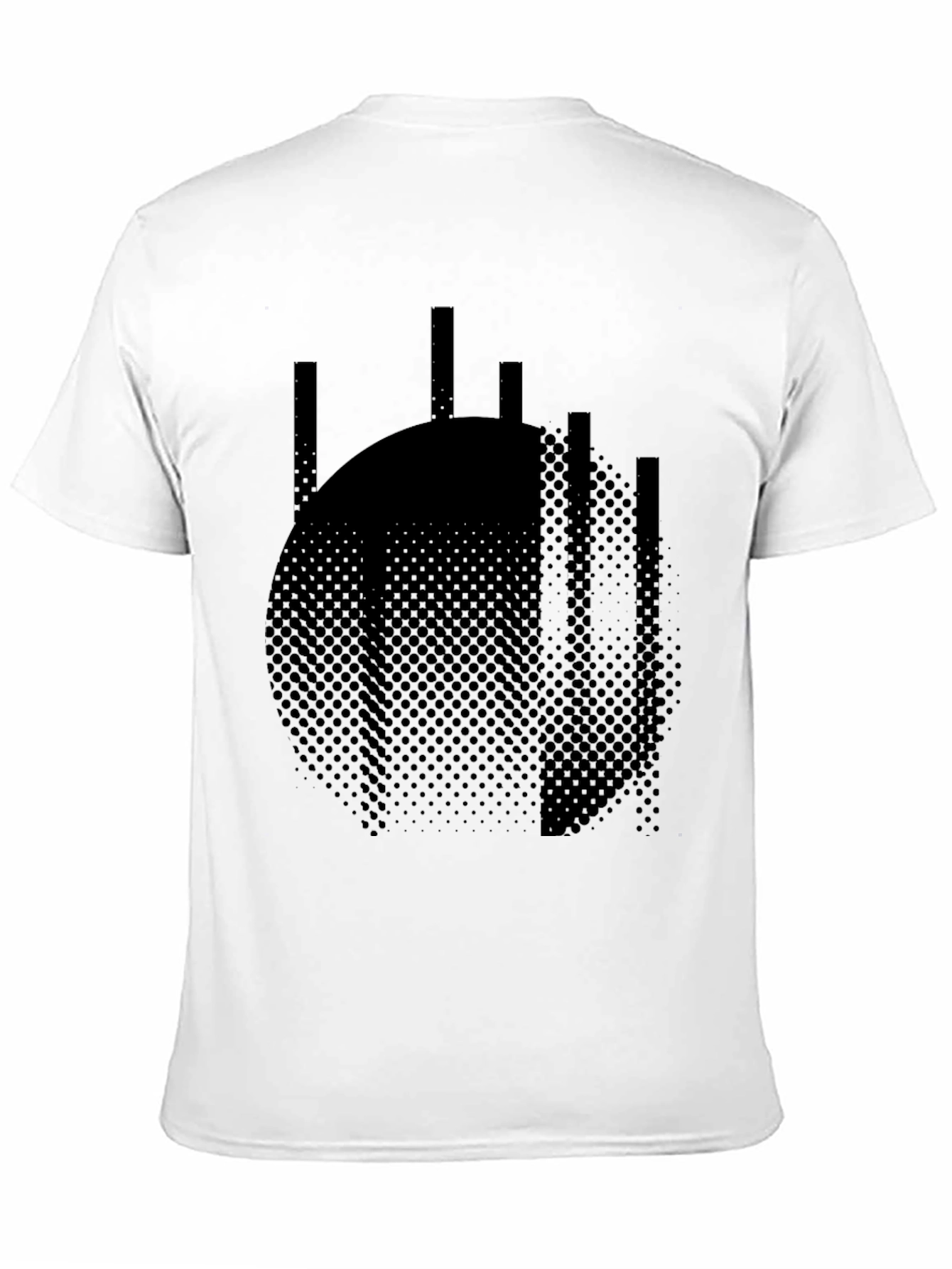 Abstract Circle Graphic Tee - Modern Black T-Shirt