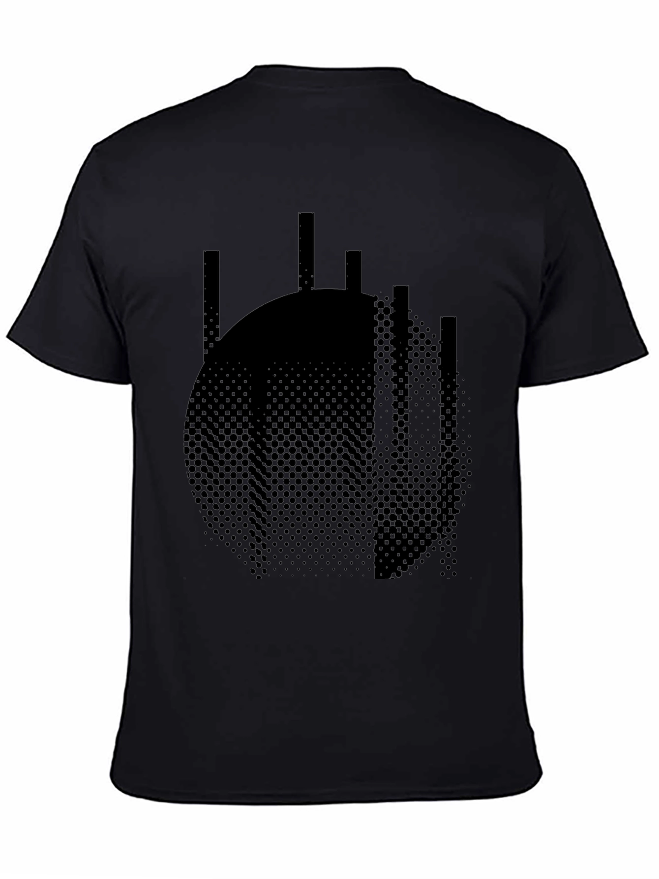 Abstract Circle Graphic Tee - Modern Black T-Shirt