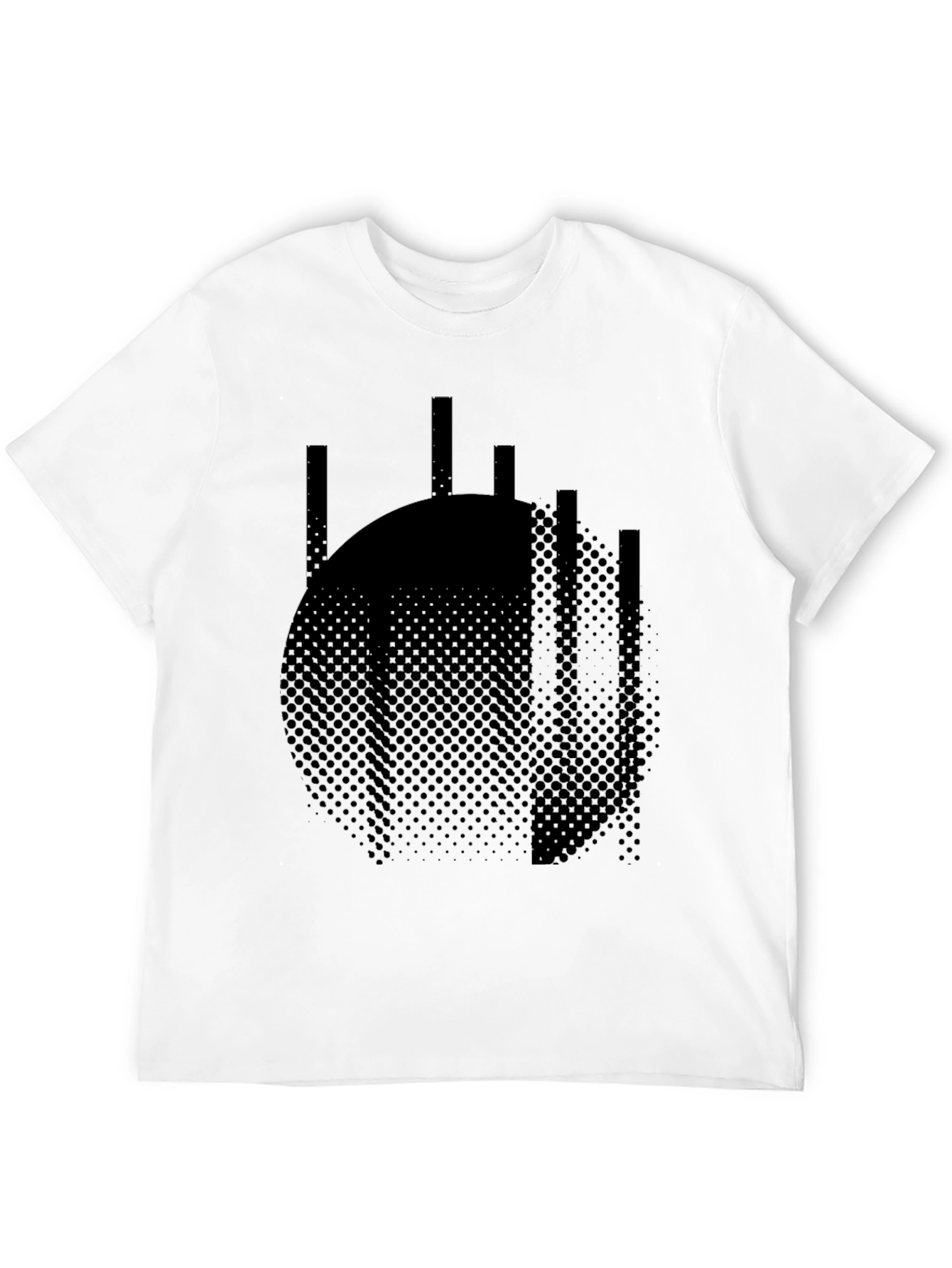 Abstract Circle Graphic Tee - Modern Black T-Shirt