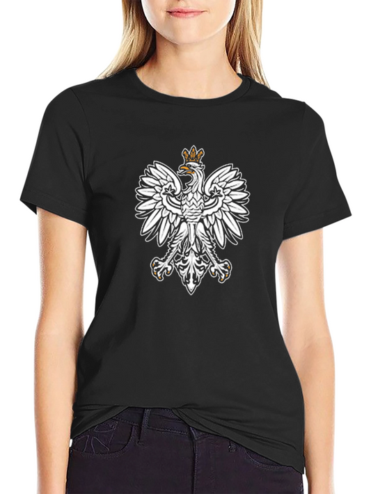 Polish Eagle Black T-Shirt Patriotic Pride