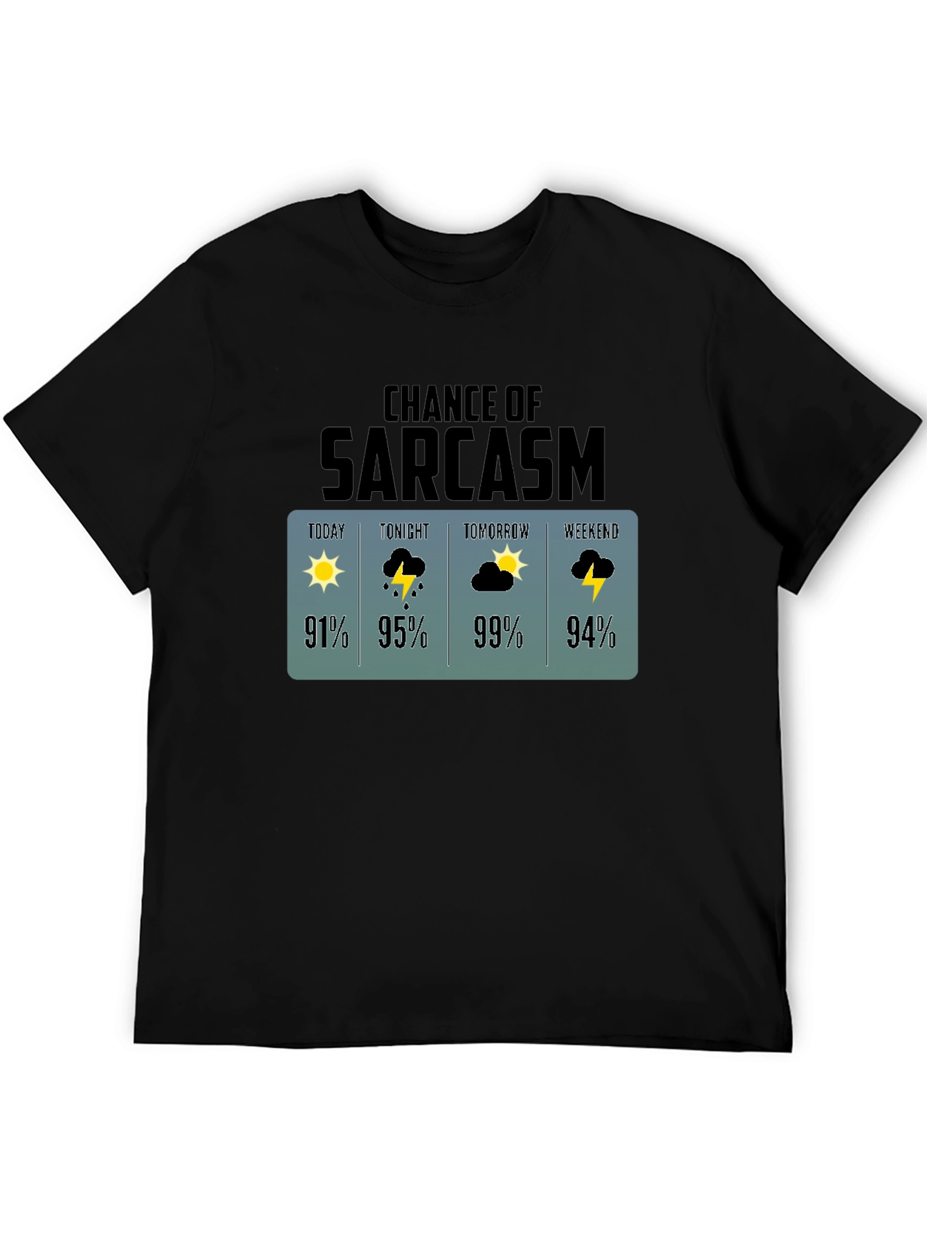Sarcasm Weather Forecast Graphic T-Shirt