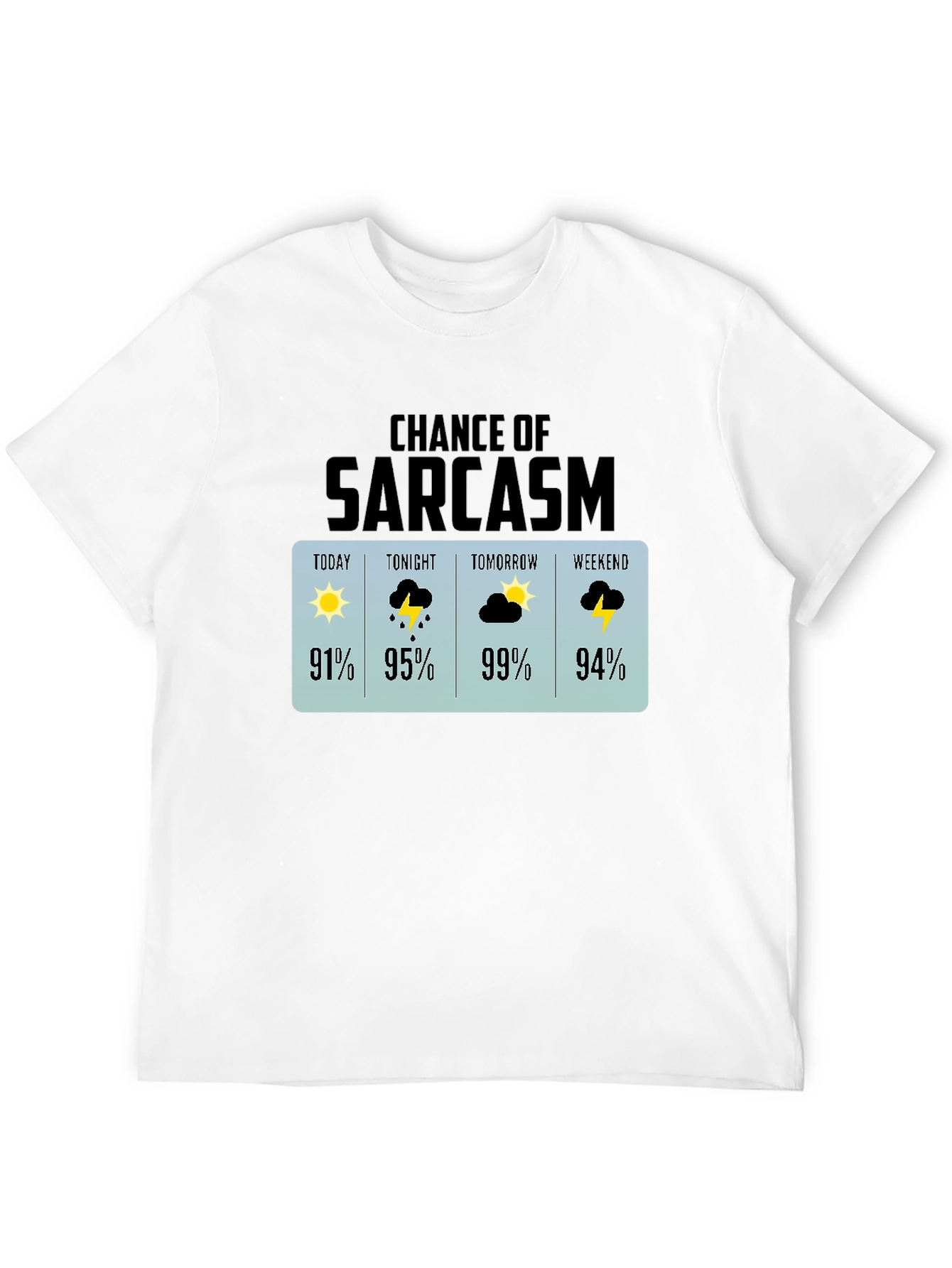 Sarcasm Weather Forecast Graphic T-Shirt