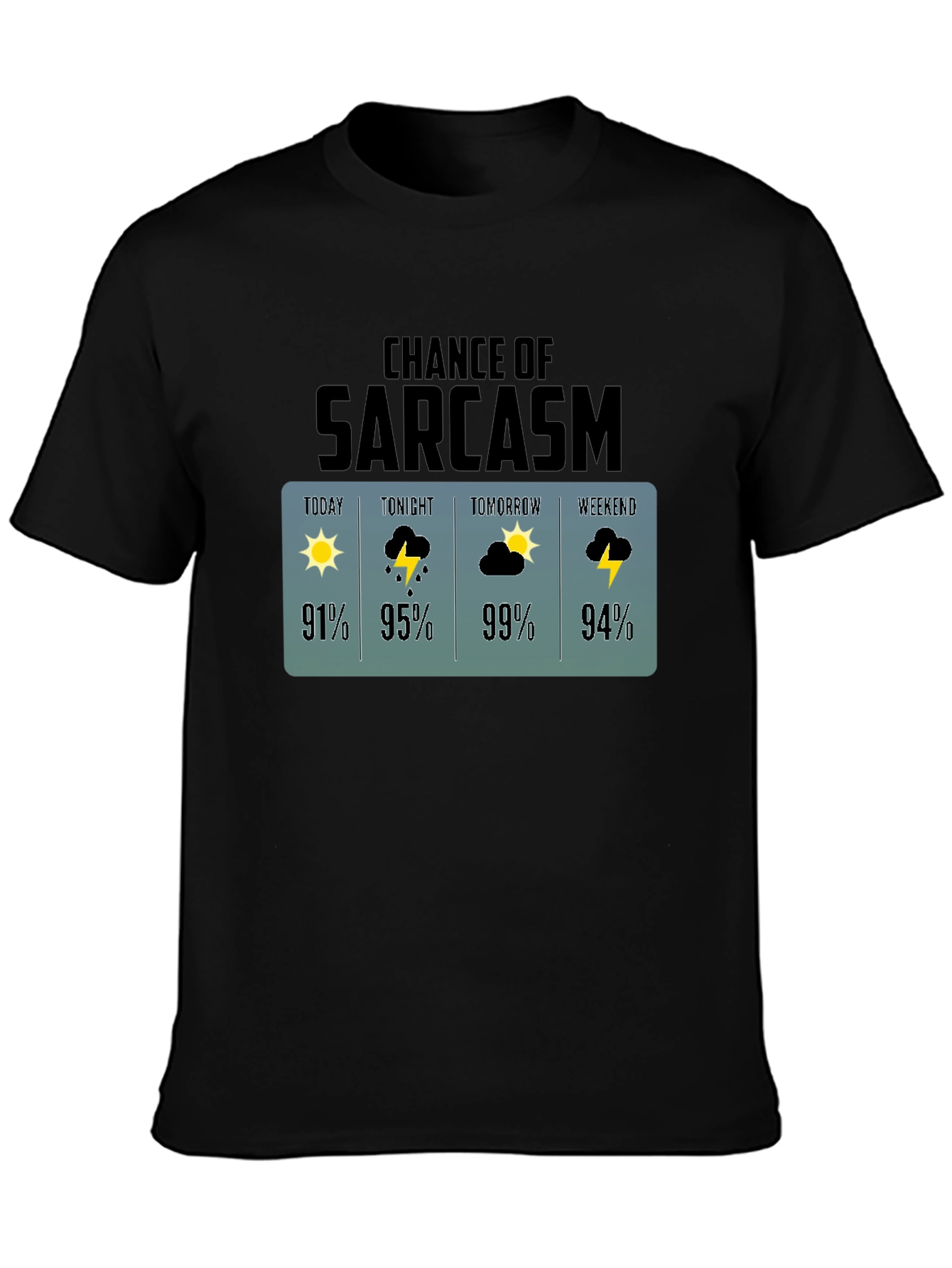 Sarcasm Weather Forecast Graphic T-Shirt