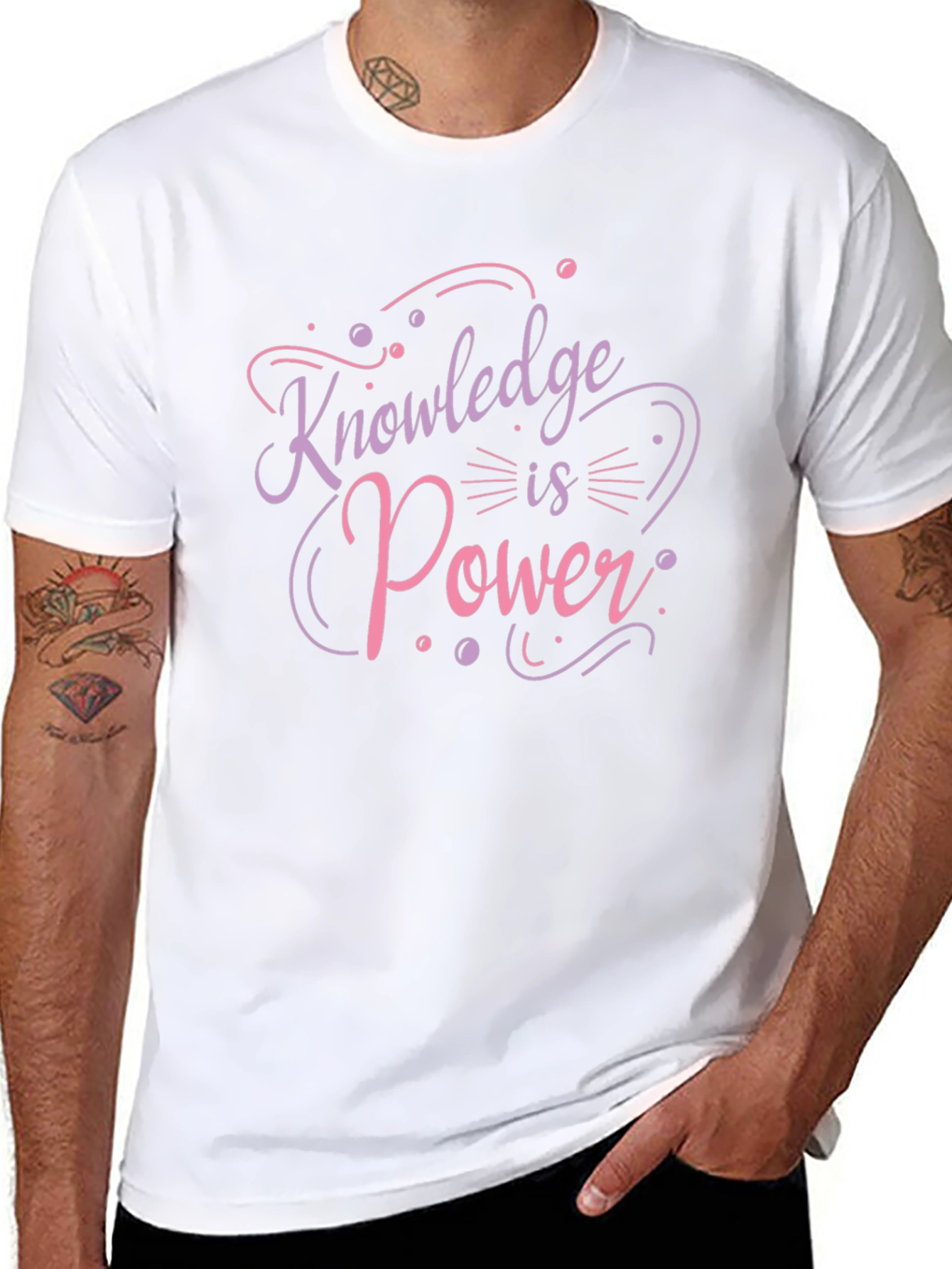 Knowledge is Power Black Graphic T-Shirt