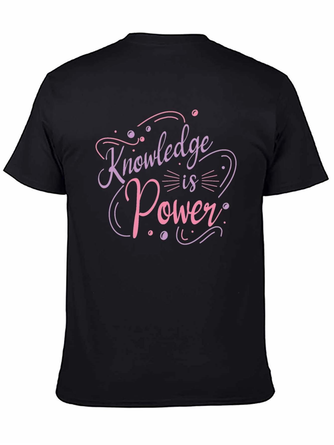 Knowledge is Power Black Graphic T-Shirt