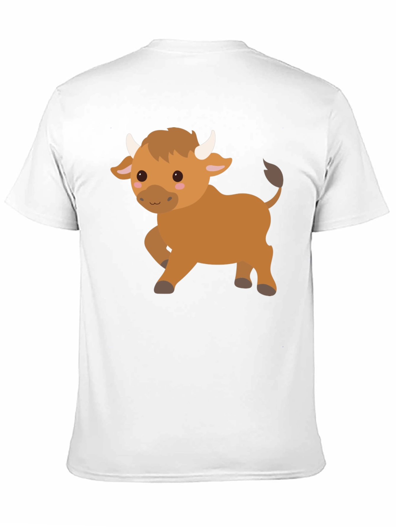 Cute Cartoon Bull Graphic T-Shirt