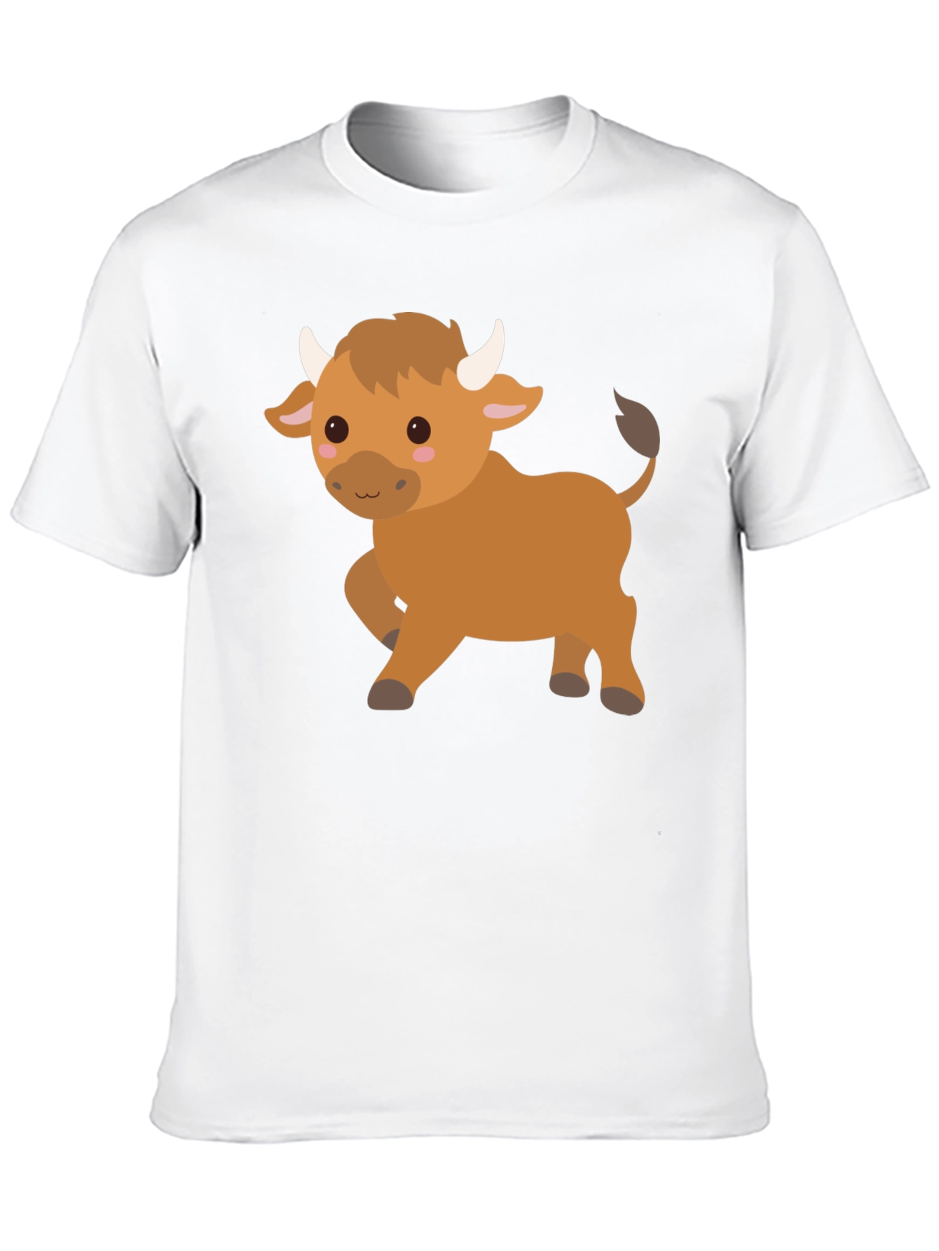 Cute Cartoon Bull Graphic T-Shirt