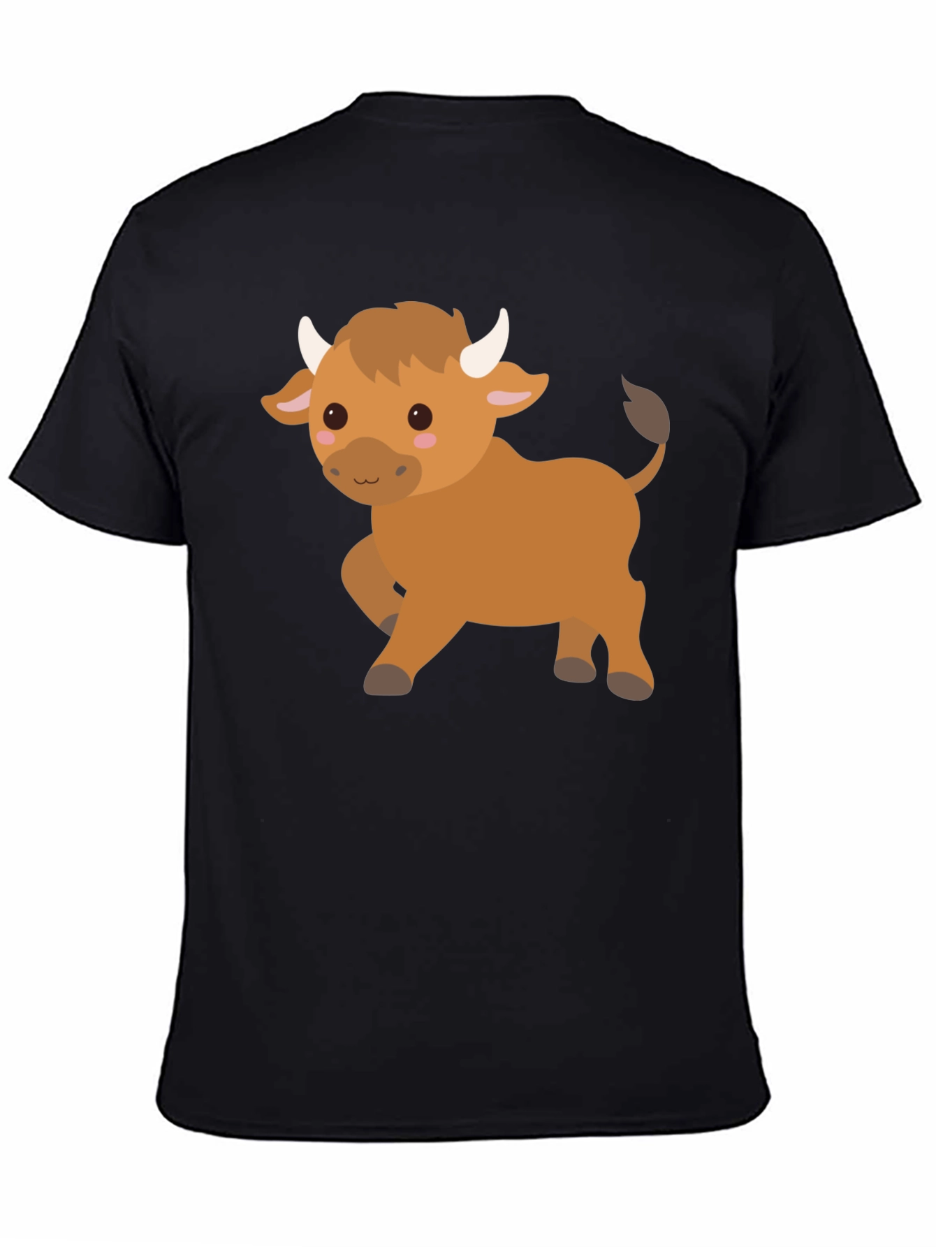 Cute Cartoon Bull Graphic T-Shirt