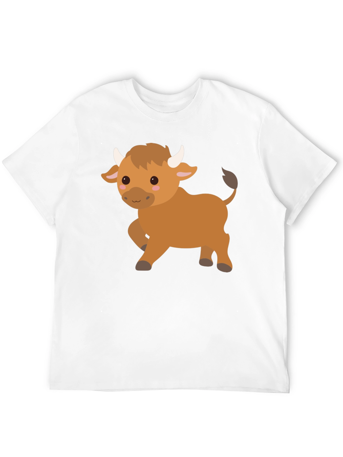 Cute Cartoon Bull Graphic T-Shirt