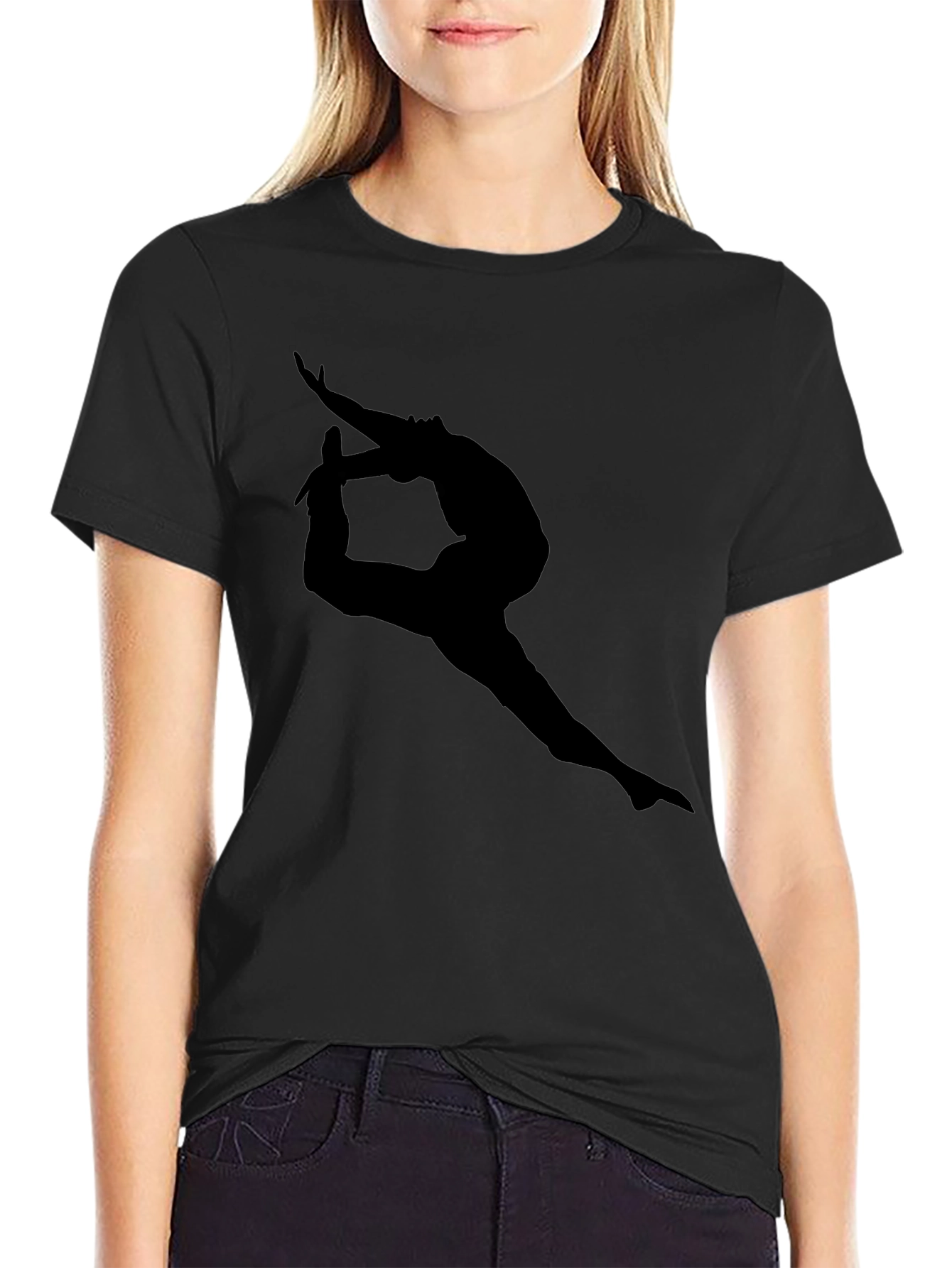 Black Yoga Silhouette T-Shirt