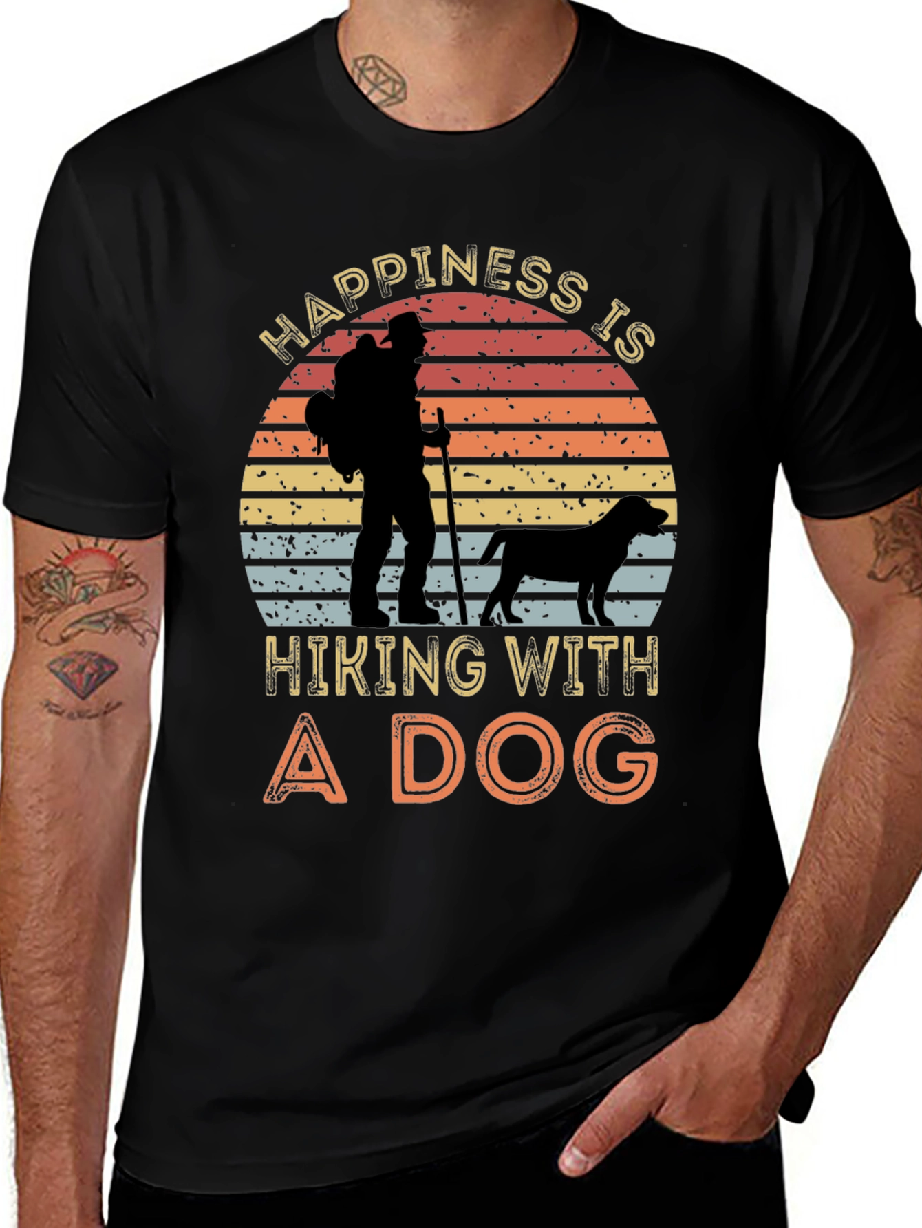 Hiking with a Dog Graphic Tee