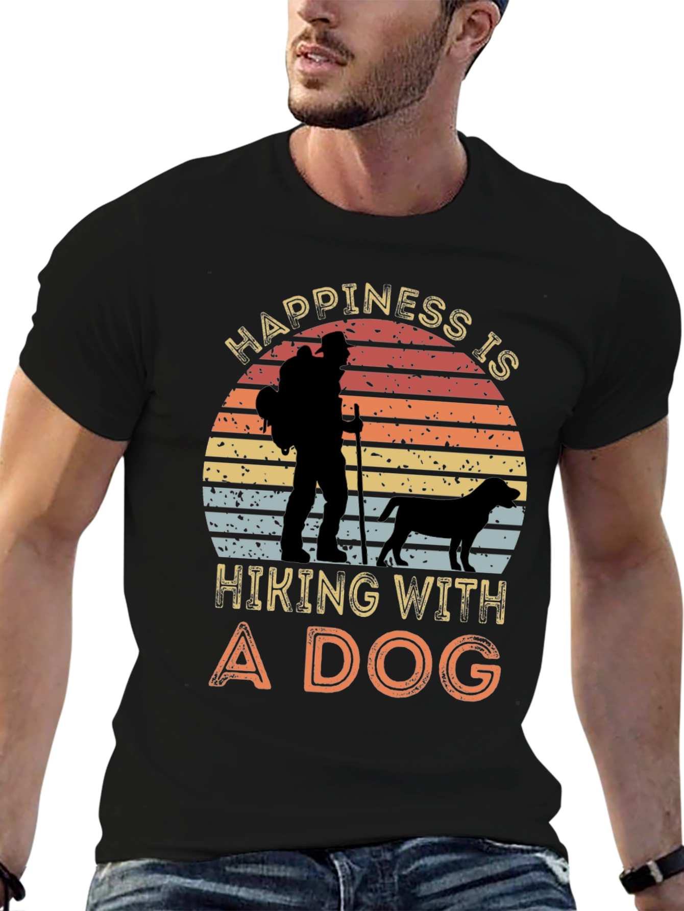 Hiking with a Dog Graphic Tee