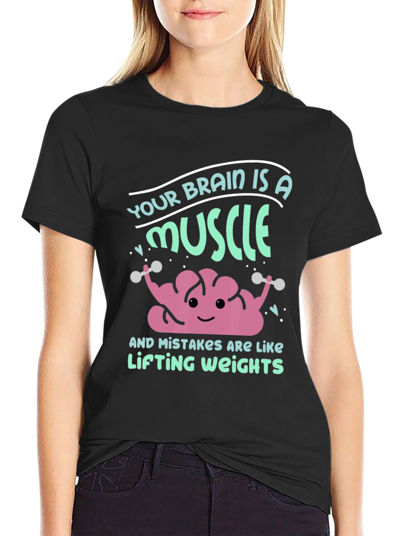 Brain Muscle Workout T-Shirt - Funny Motivational Tee