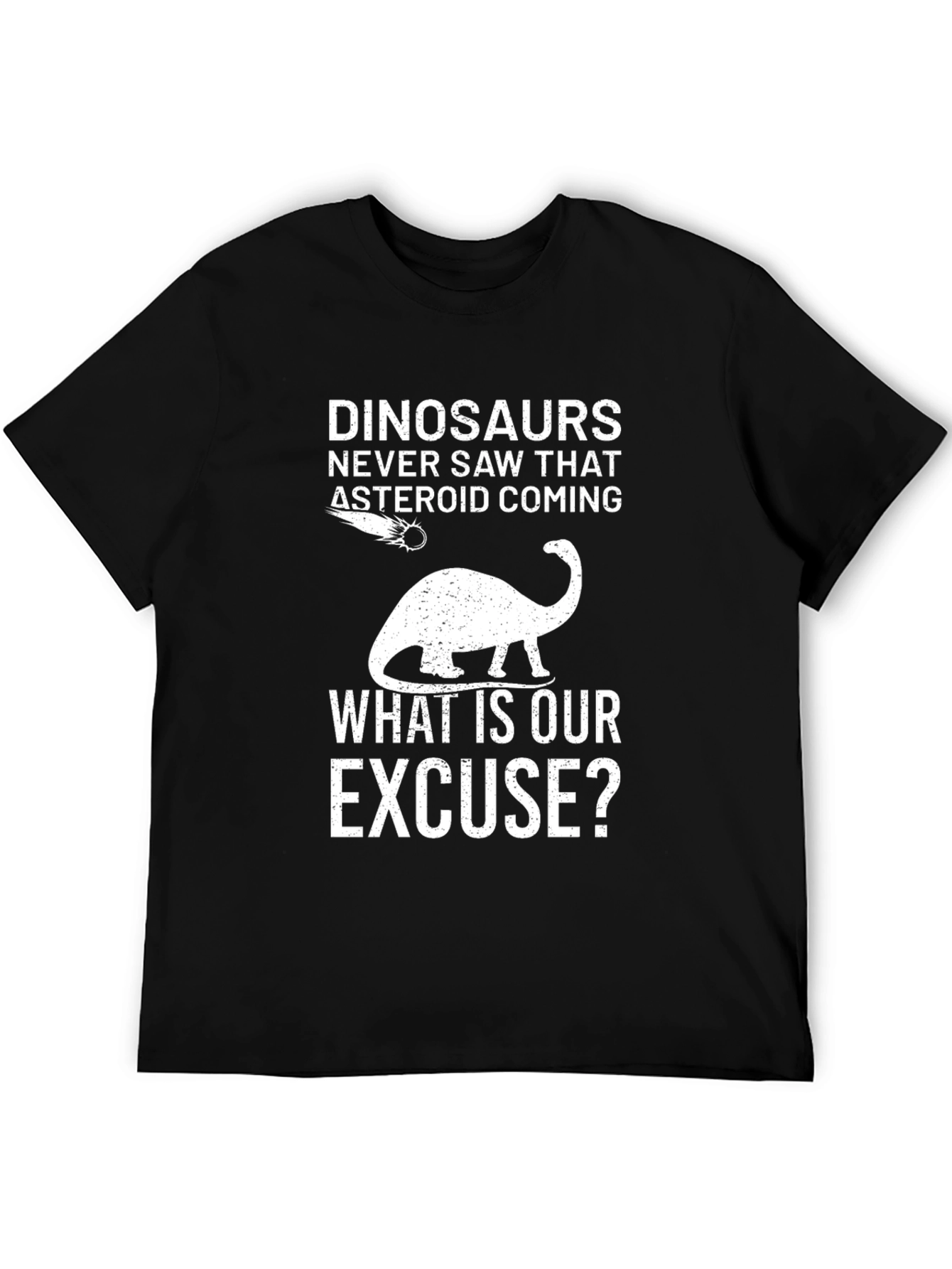 Dinosaurs Asteroid Graphic T-Shirt - Humorous Tee