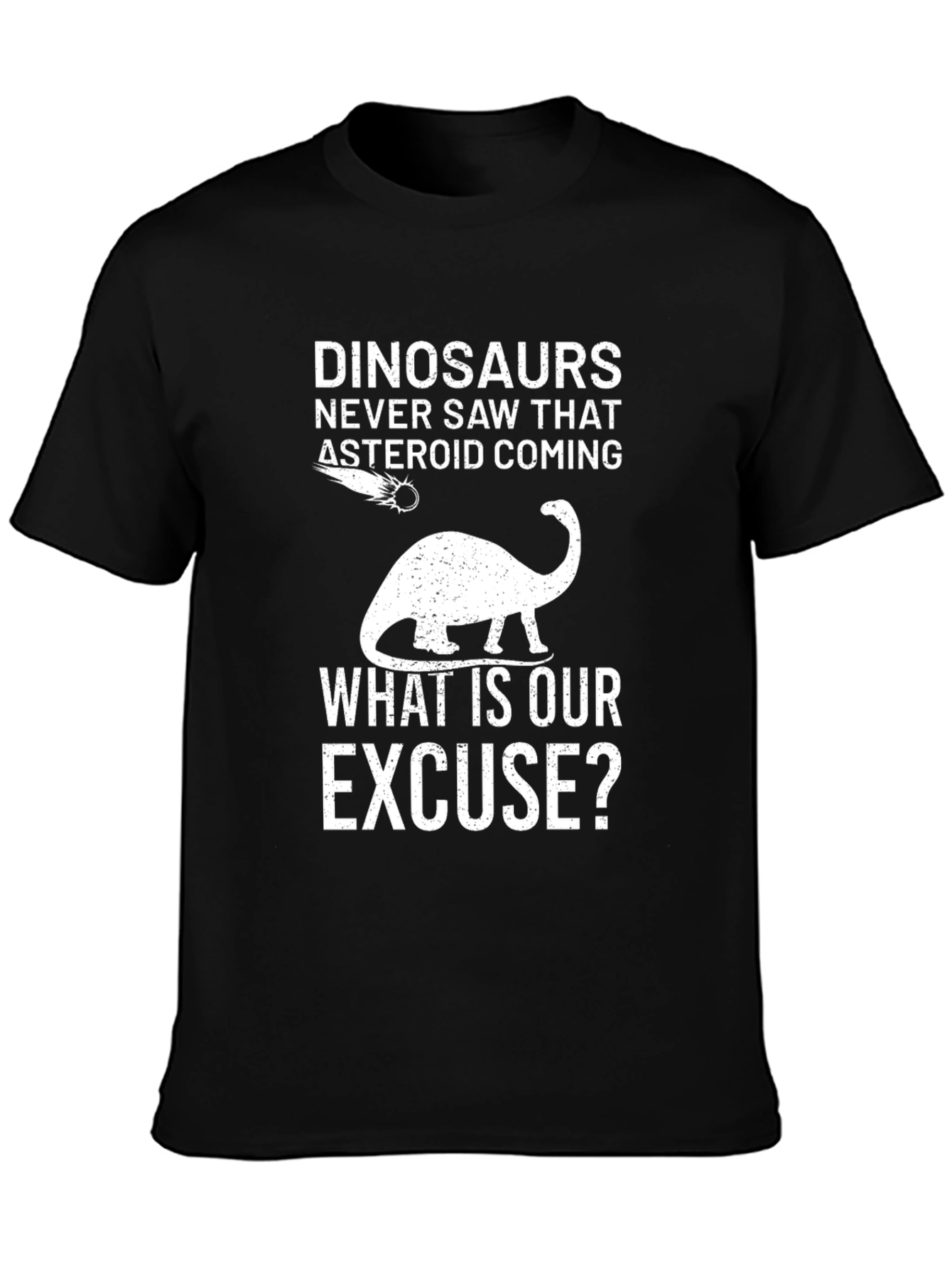 Dinosaurs Asteroid Graphic T-Shirt - Humorous Tee