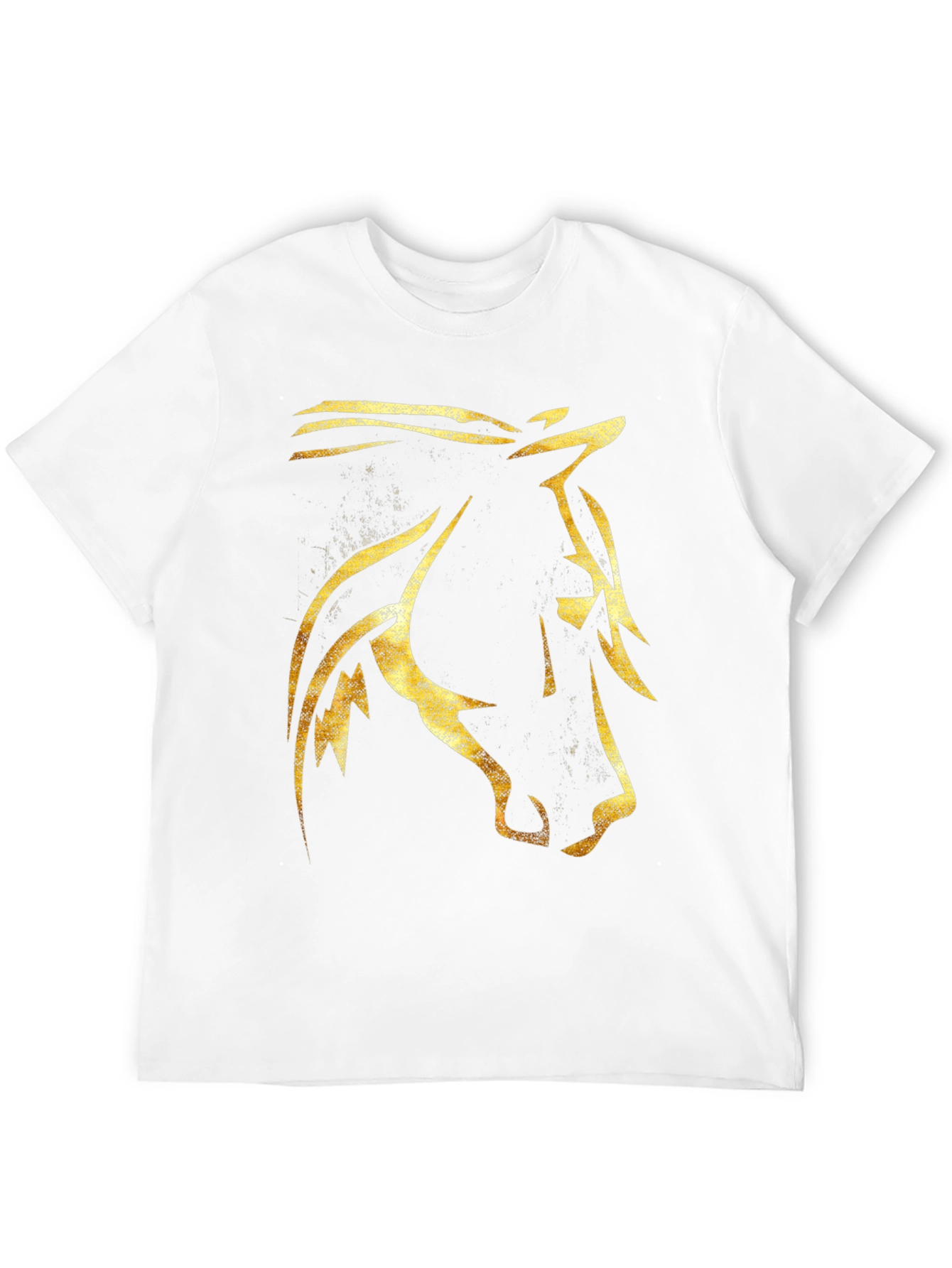 Golden Horse Graphic Black T-Shirt