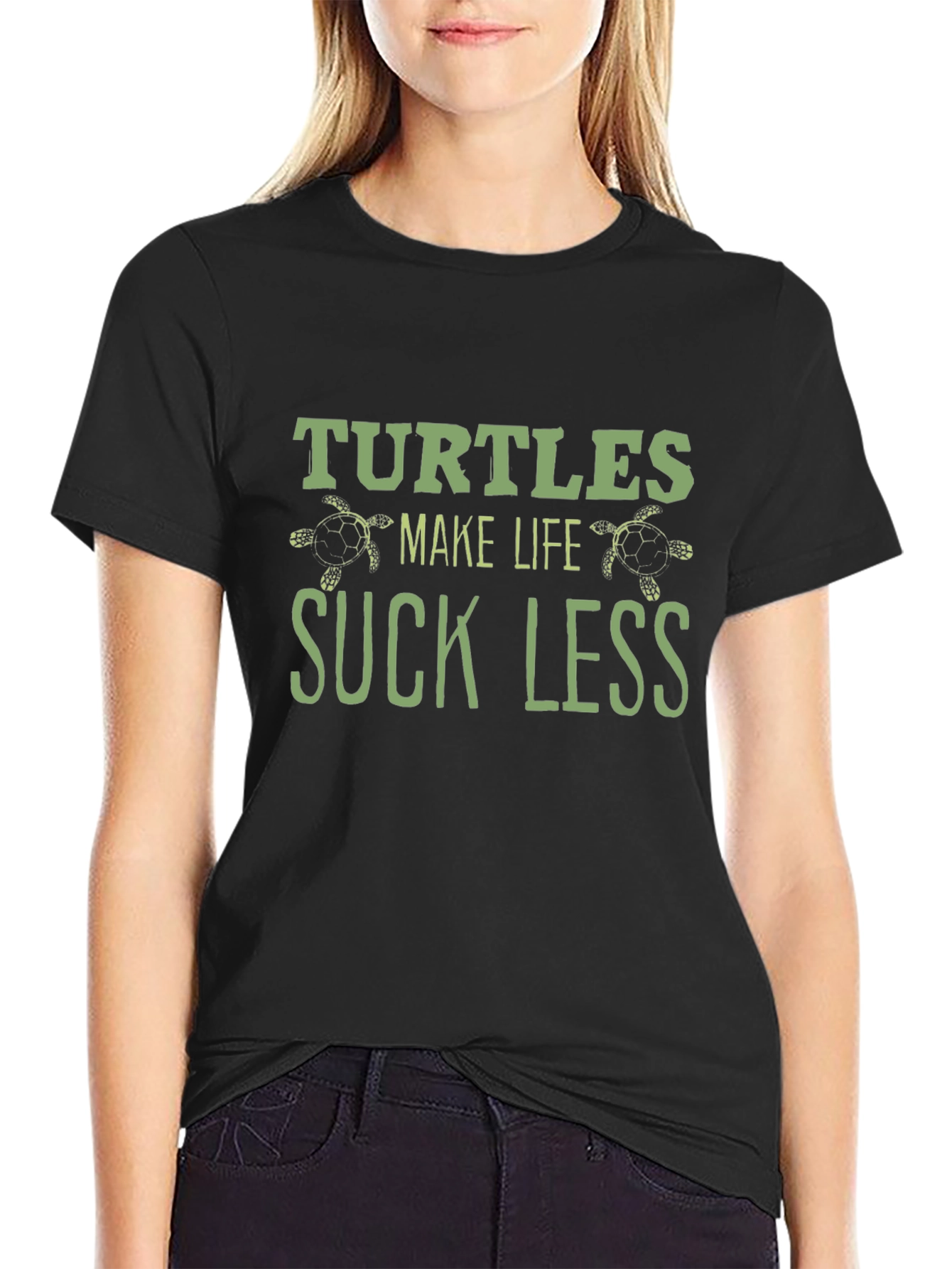 Turtles Make Life Suck Less Black T-Shirt