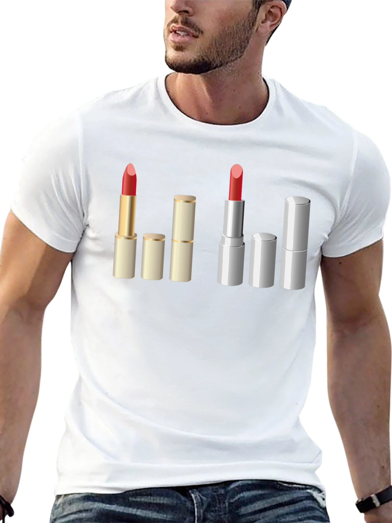 Lipstick Graphic T-Shirt - Unique Makeup Design