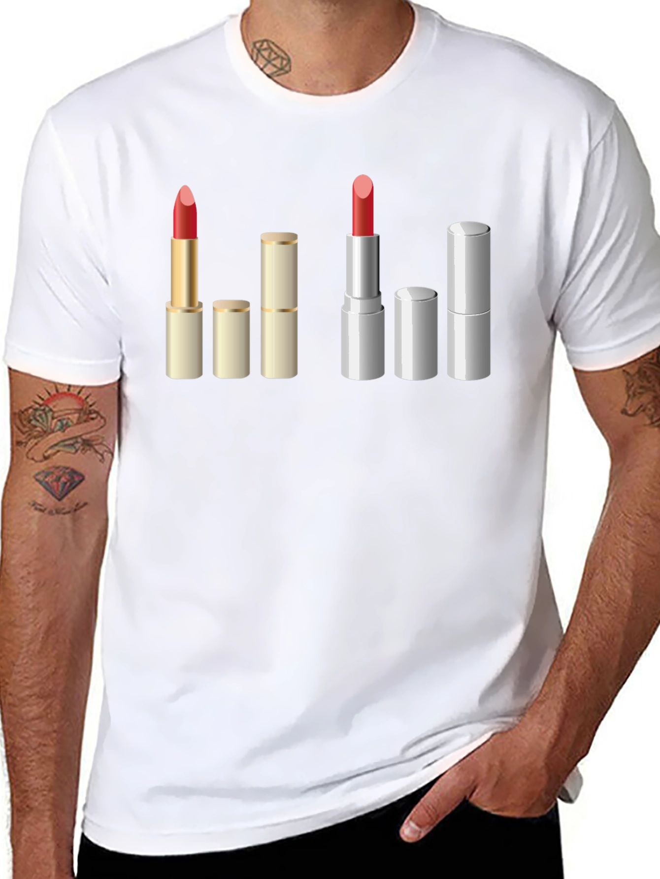Lipstick Graphic T-Shirt - Unique Makeup Design