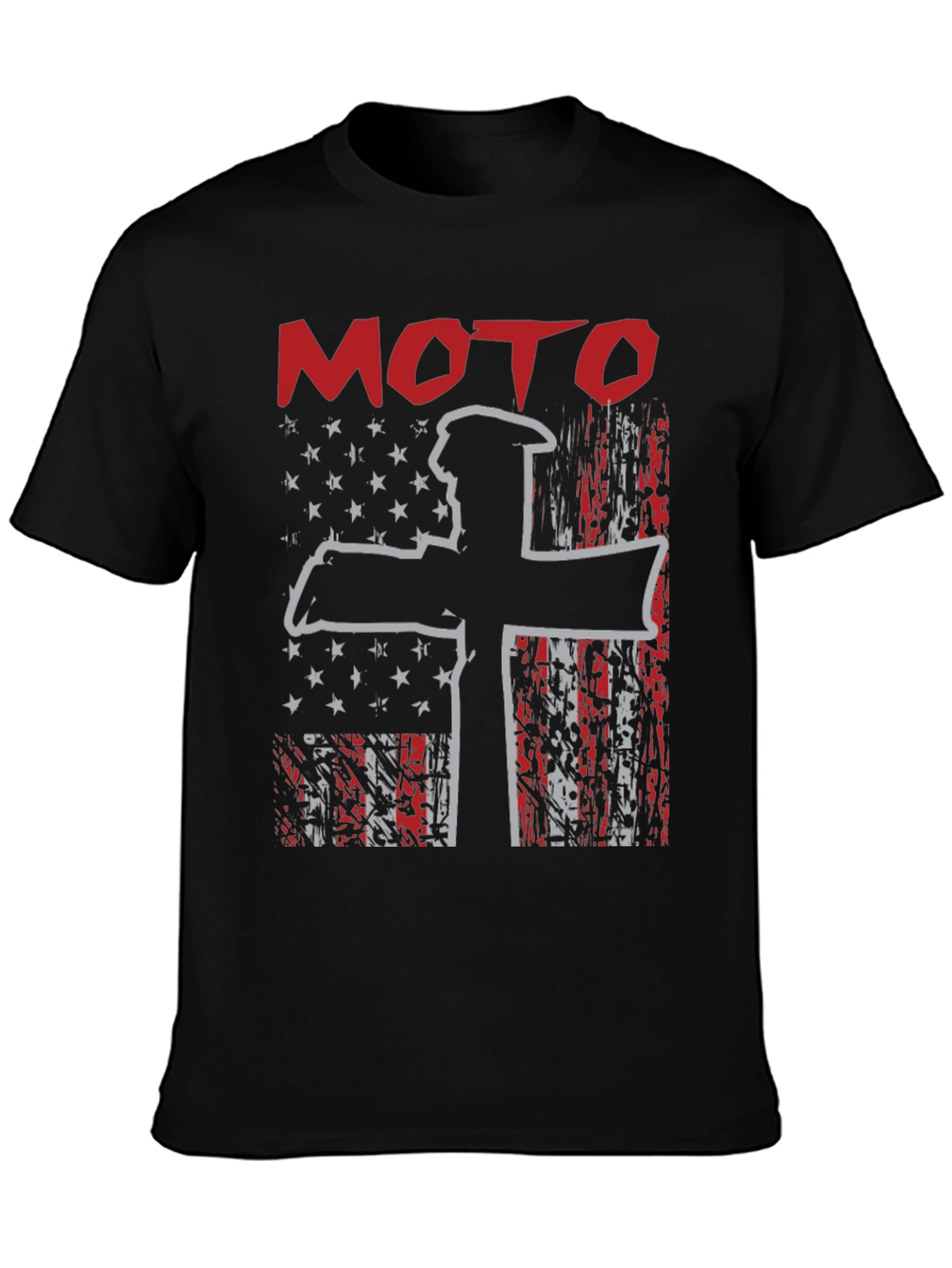 Moto USA Flag Graphic Tee - Black