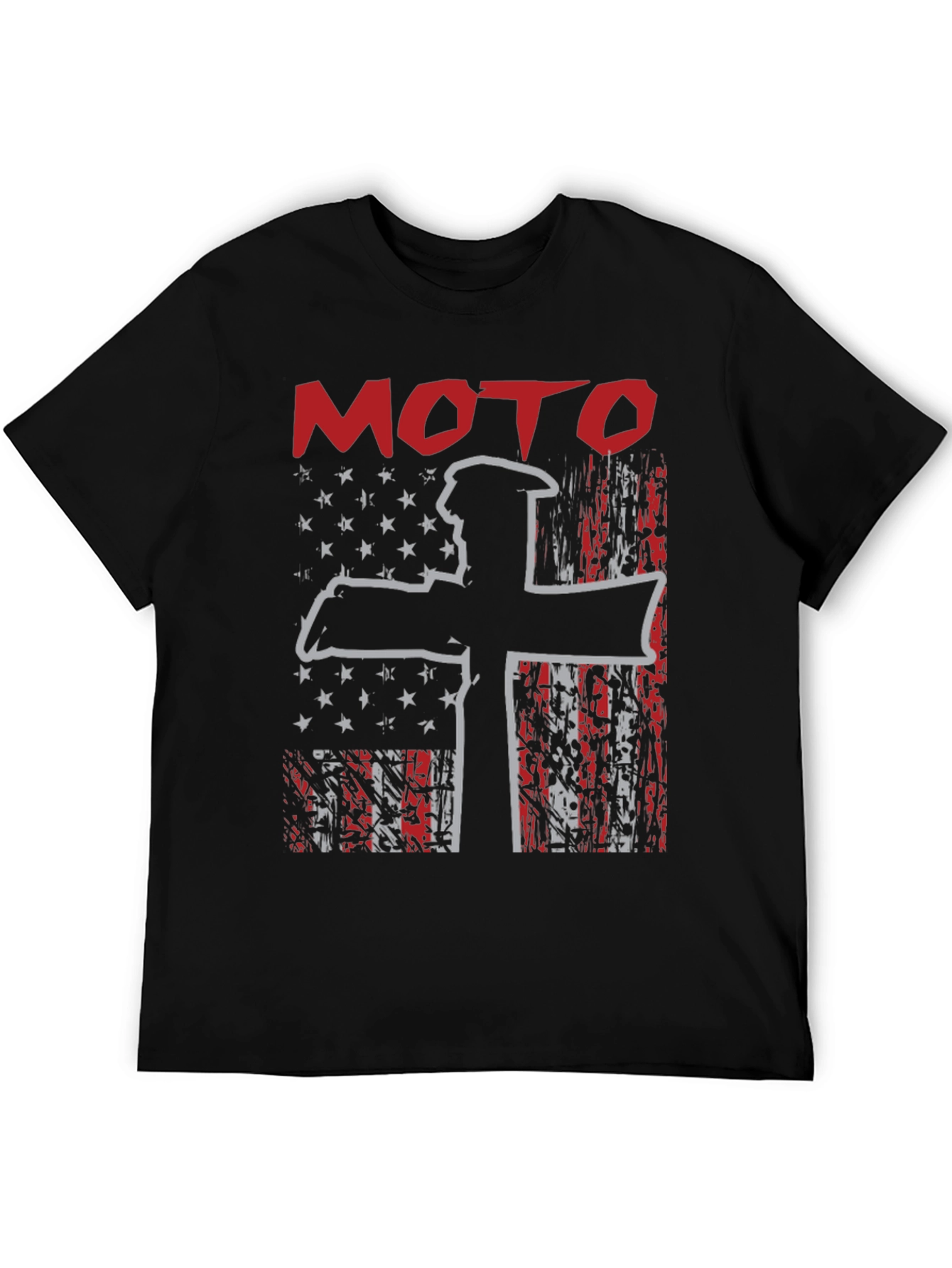 Moto USA Flag Graphic Tee - Black