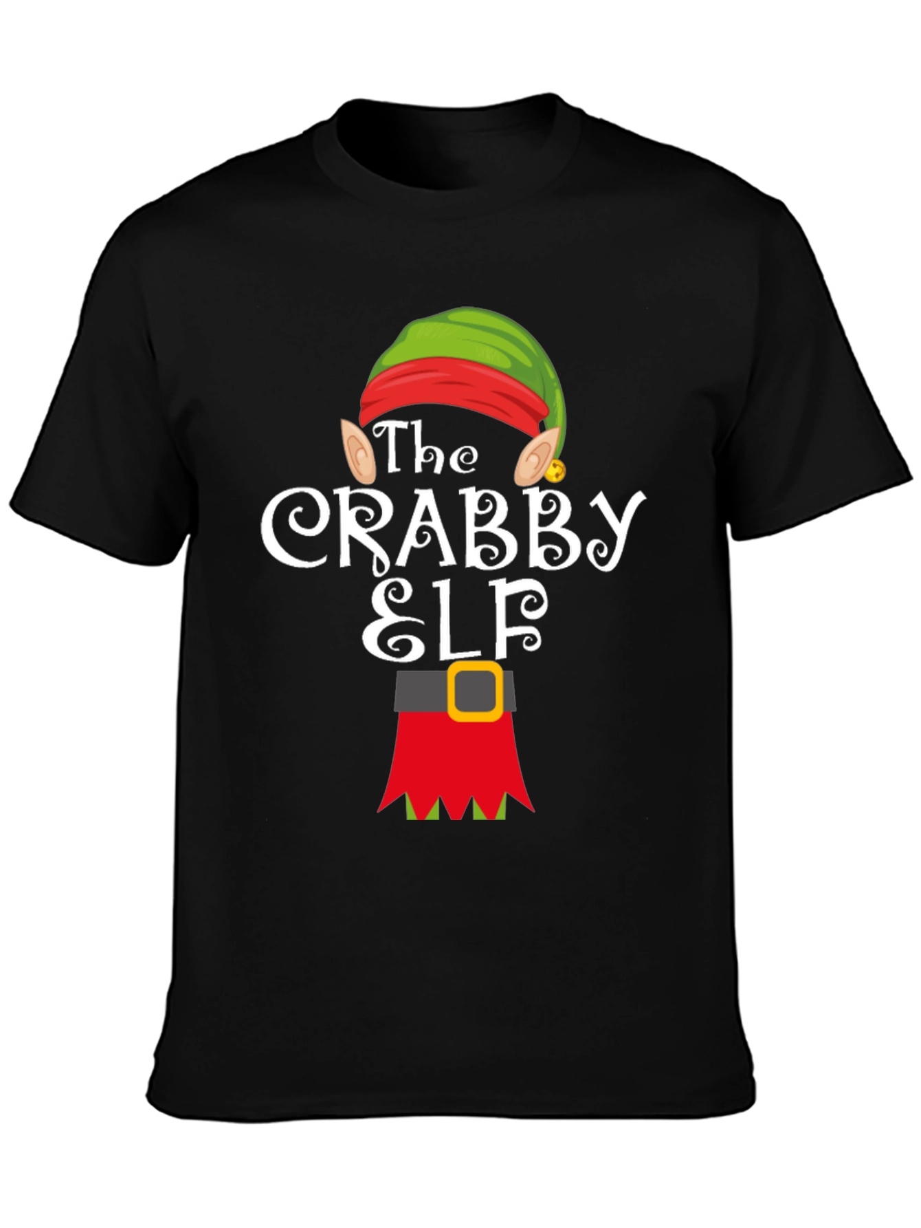The Crabby Elf Funny Christmas Graphic T-Shirt