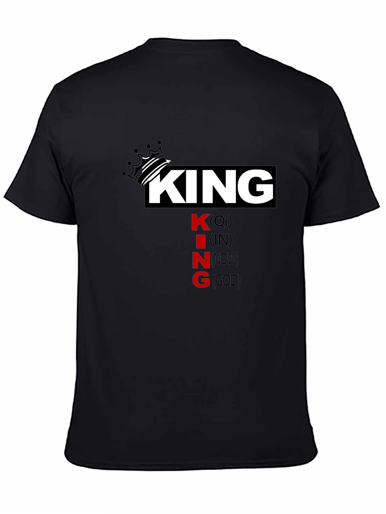 King Qi In Now God Black T-Shirt