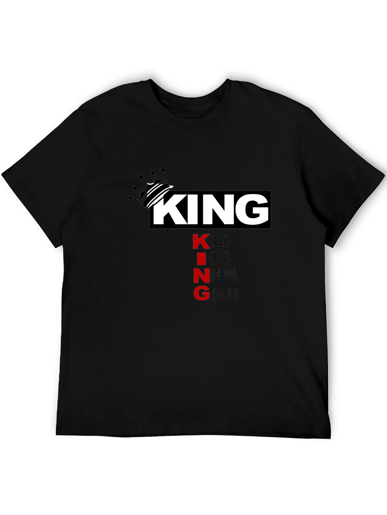 King Qi In Now God Black T-Shirt