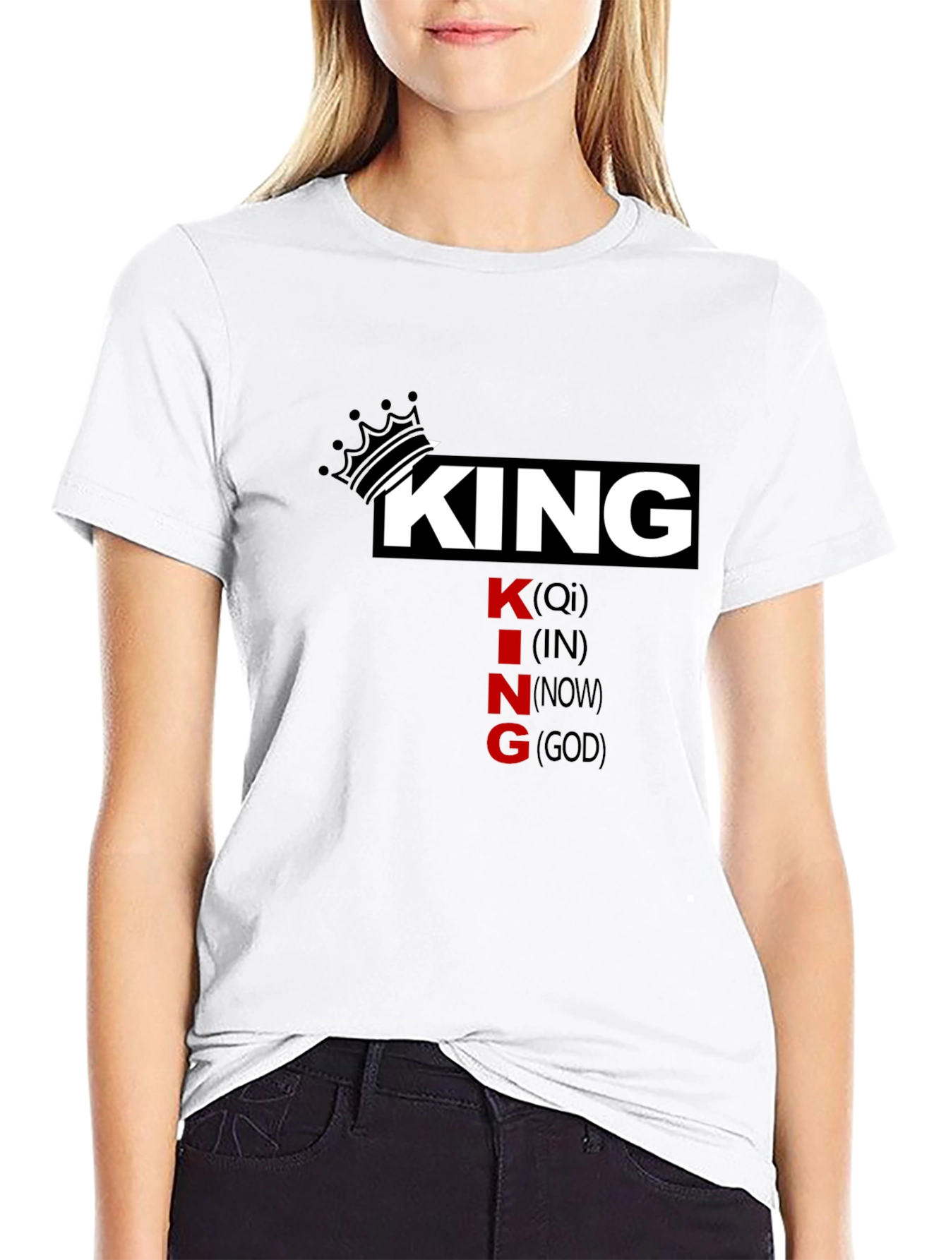 King Qi In Now God Black T-Shirt