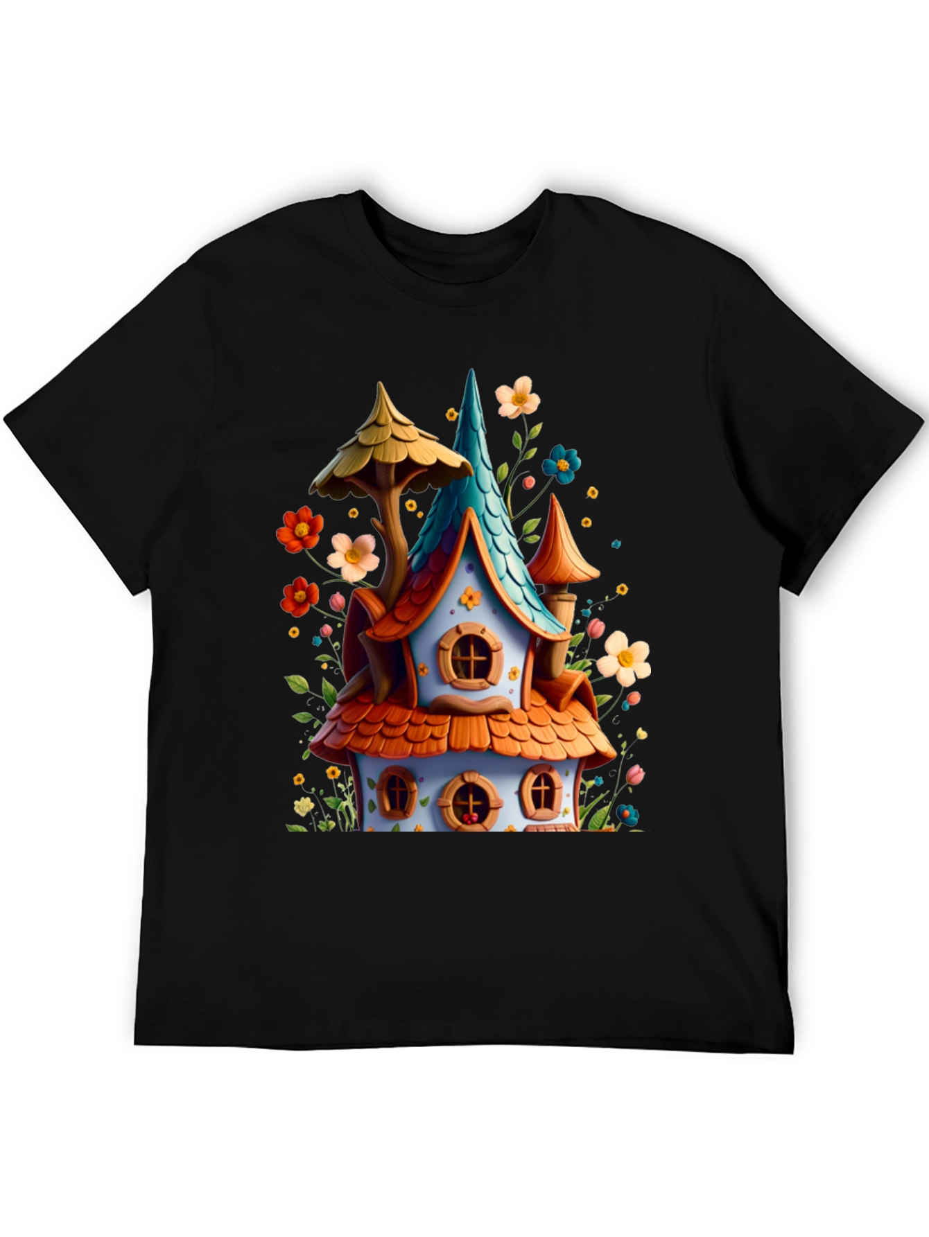 Whimsical House Graphic Tee - Fantasy Style