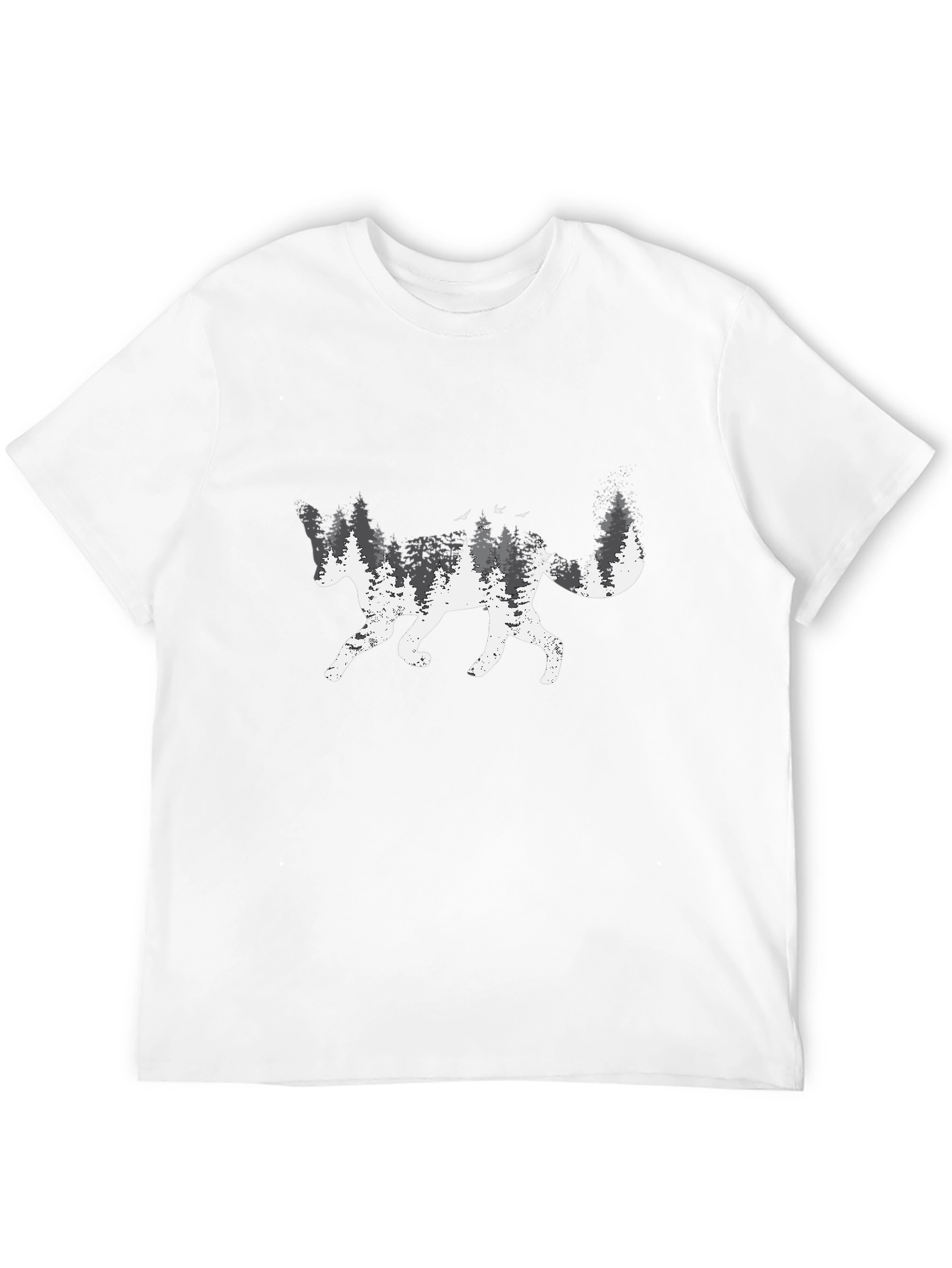 Nature Fox Graphic Tee - Black Cotton Blend