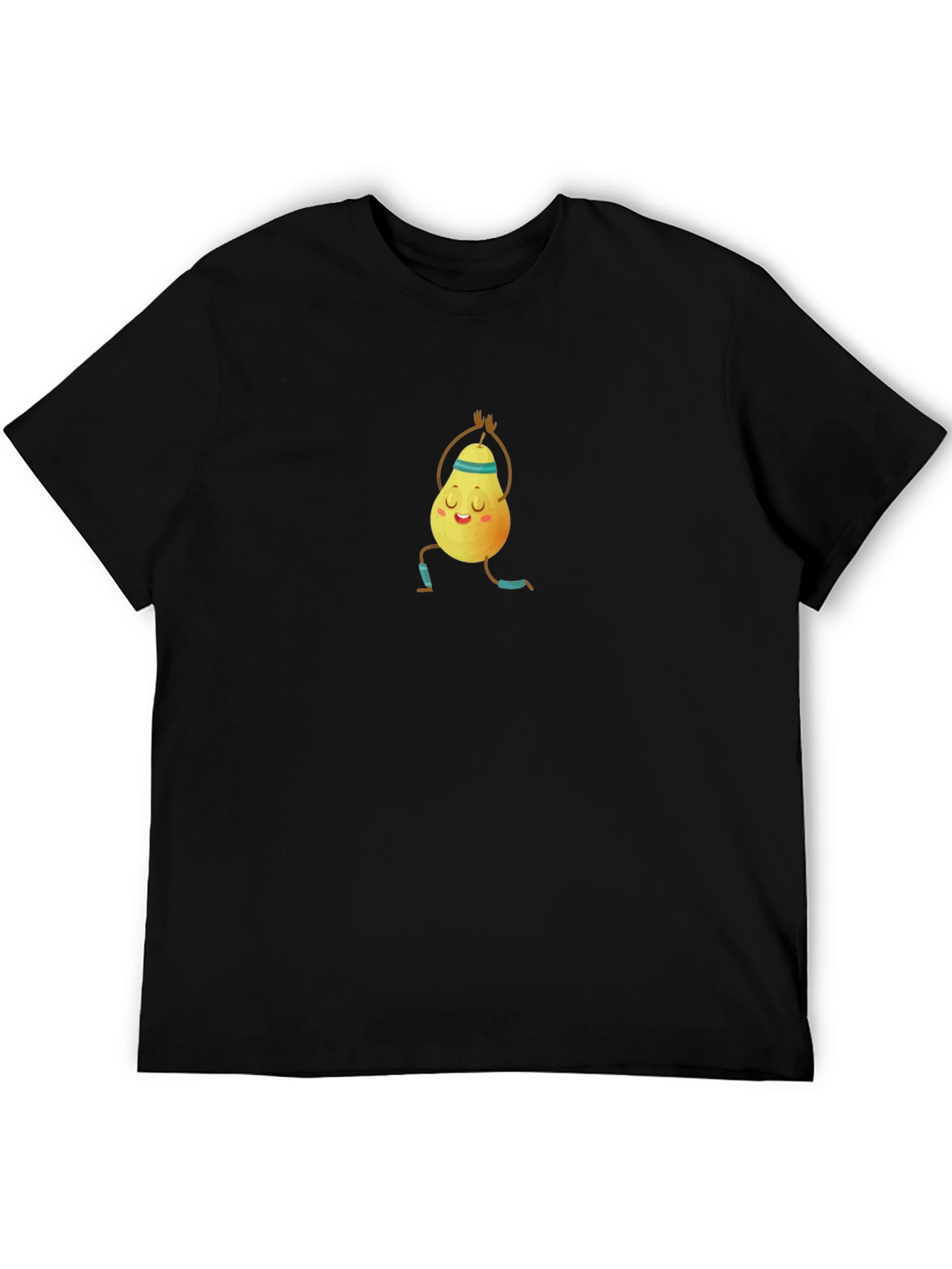 Yoga Pear Graphic Tee - Black Cotton T-Shirt