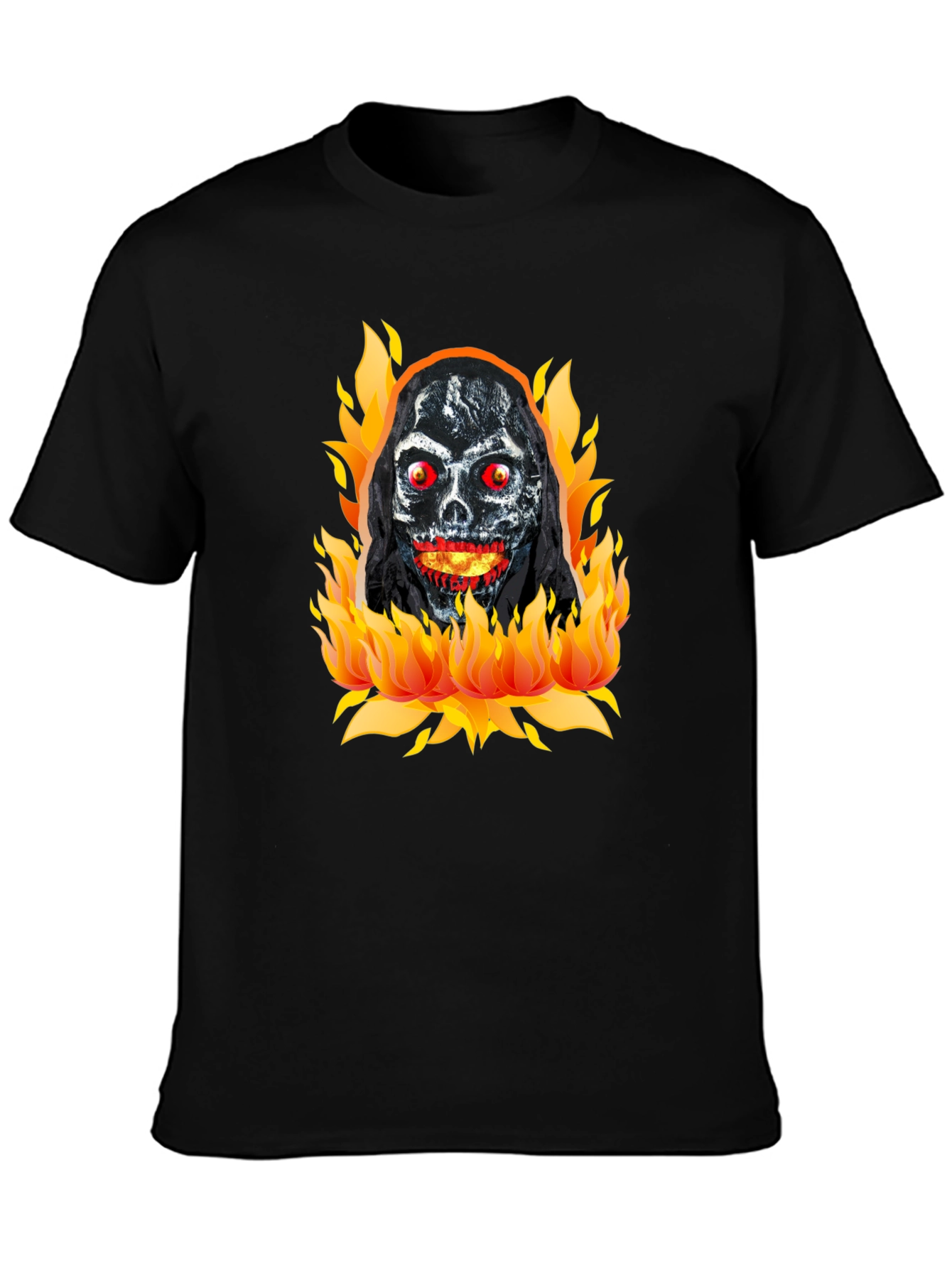 Grim Reaper on Fire Graphic T-Shirt