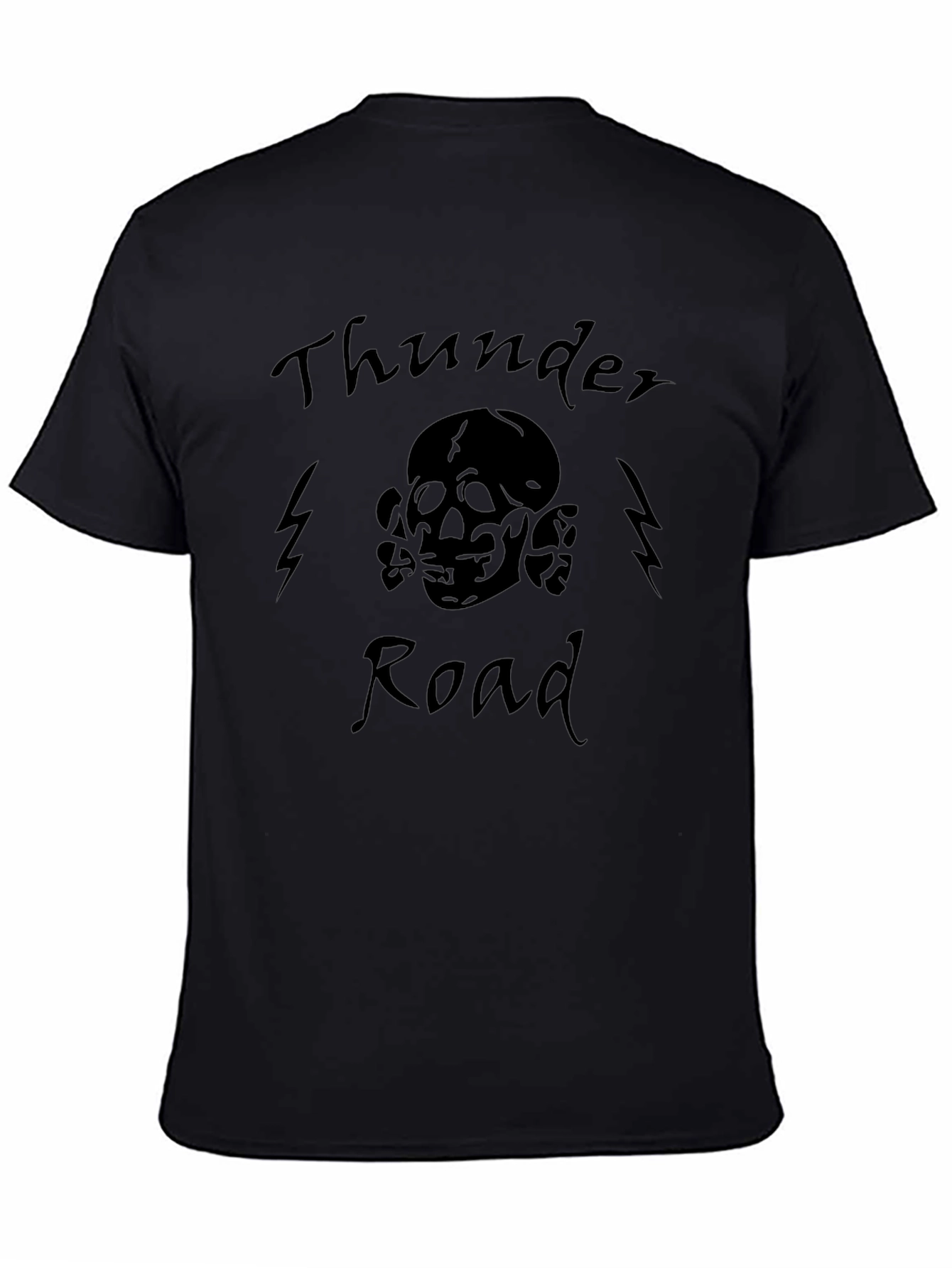 Thunder Road Skull Graphic Tee - Black