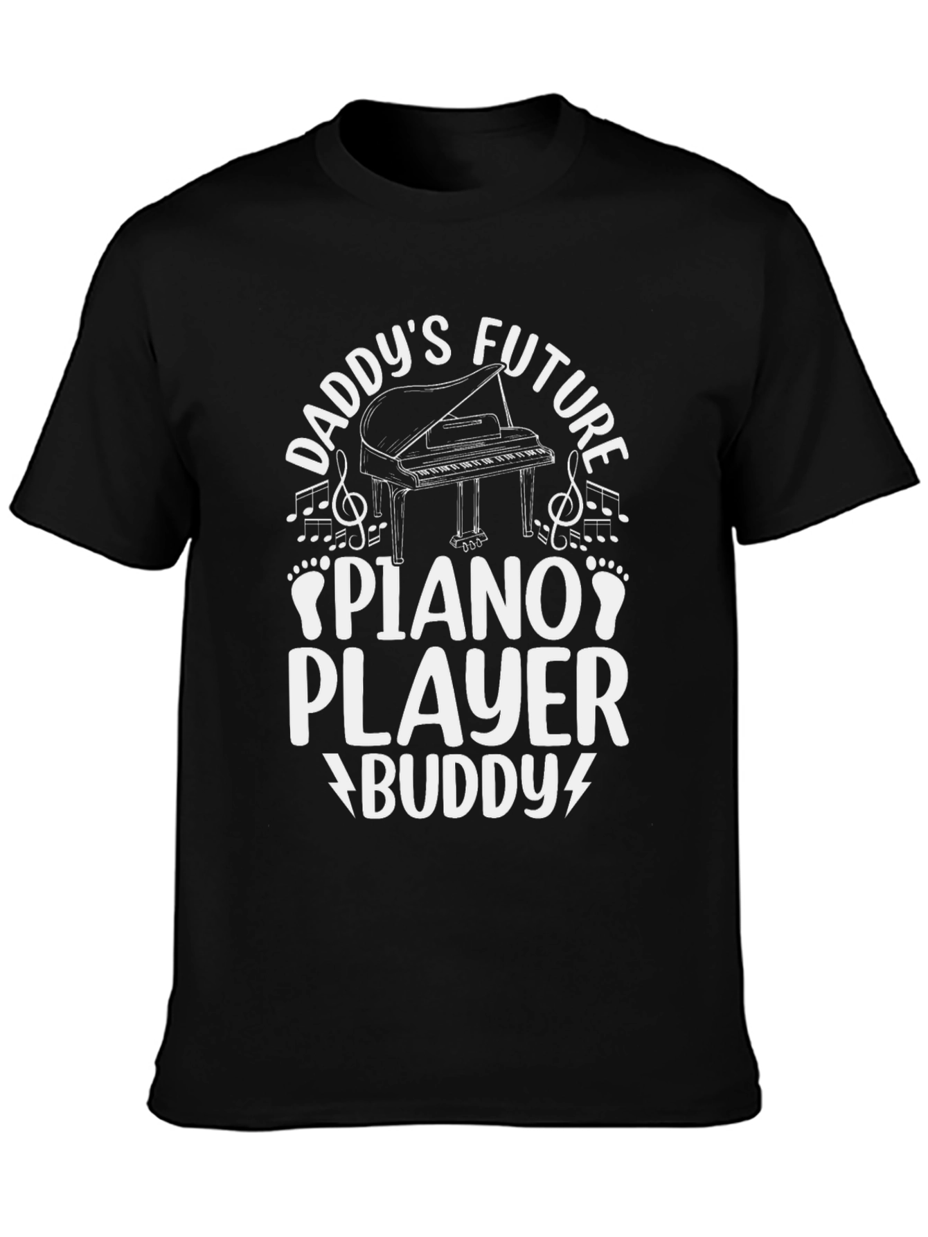 Daddys Future Piano Player Buddy Black T-Shirt