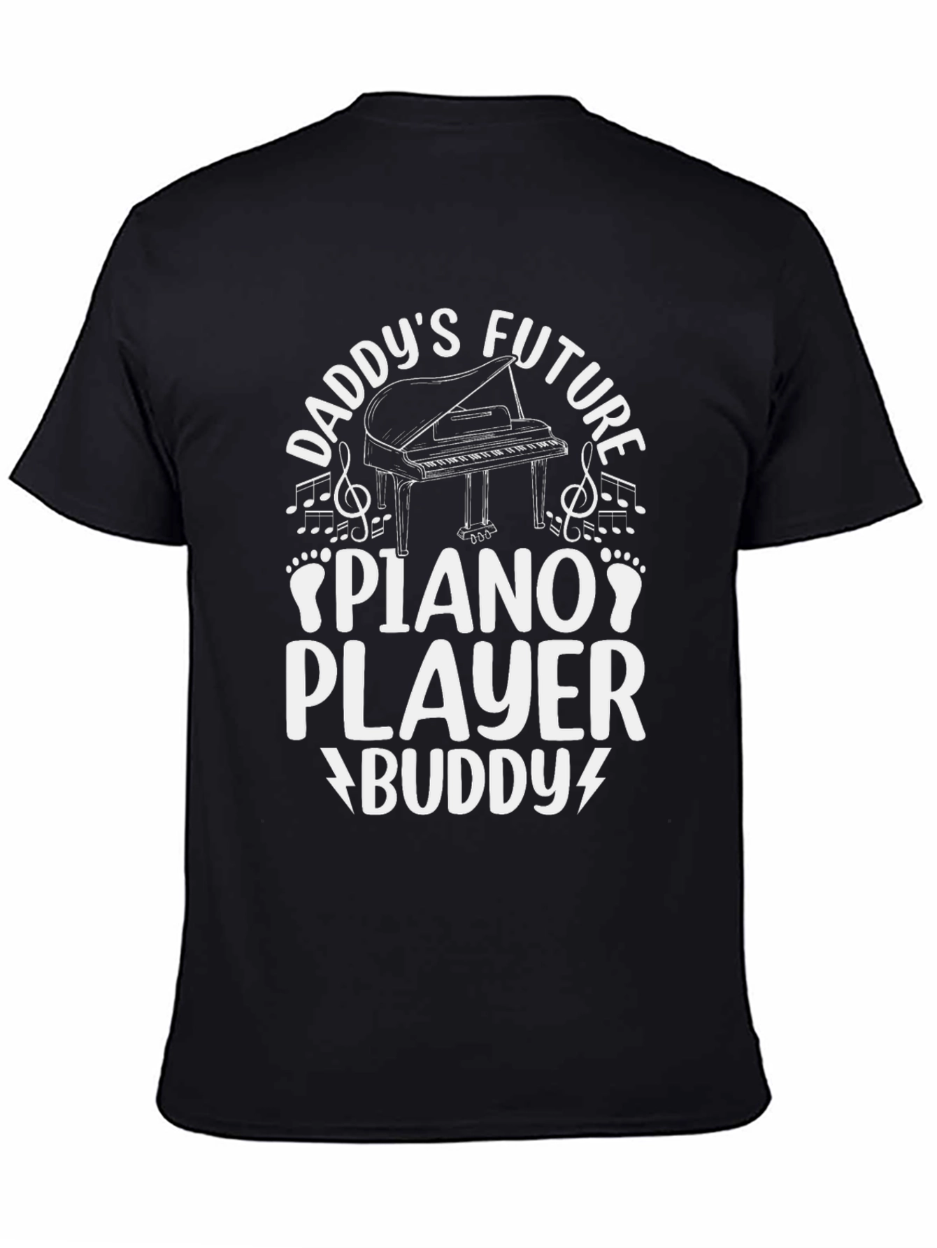 Daddys Future Piano Player Buddy Black T-Shirt