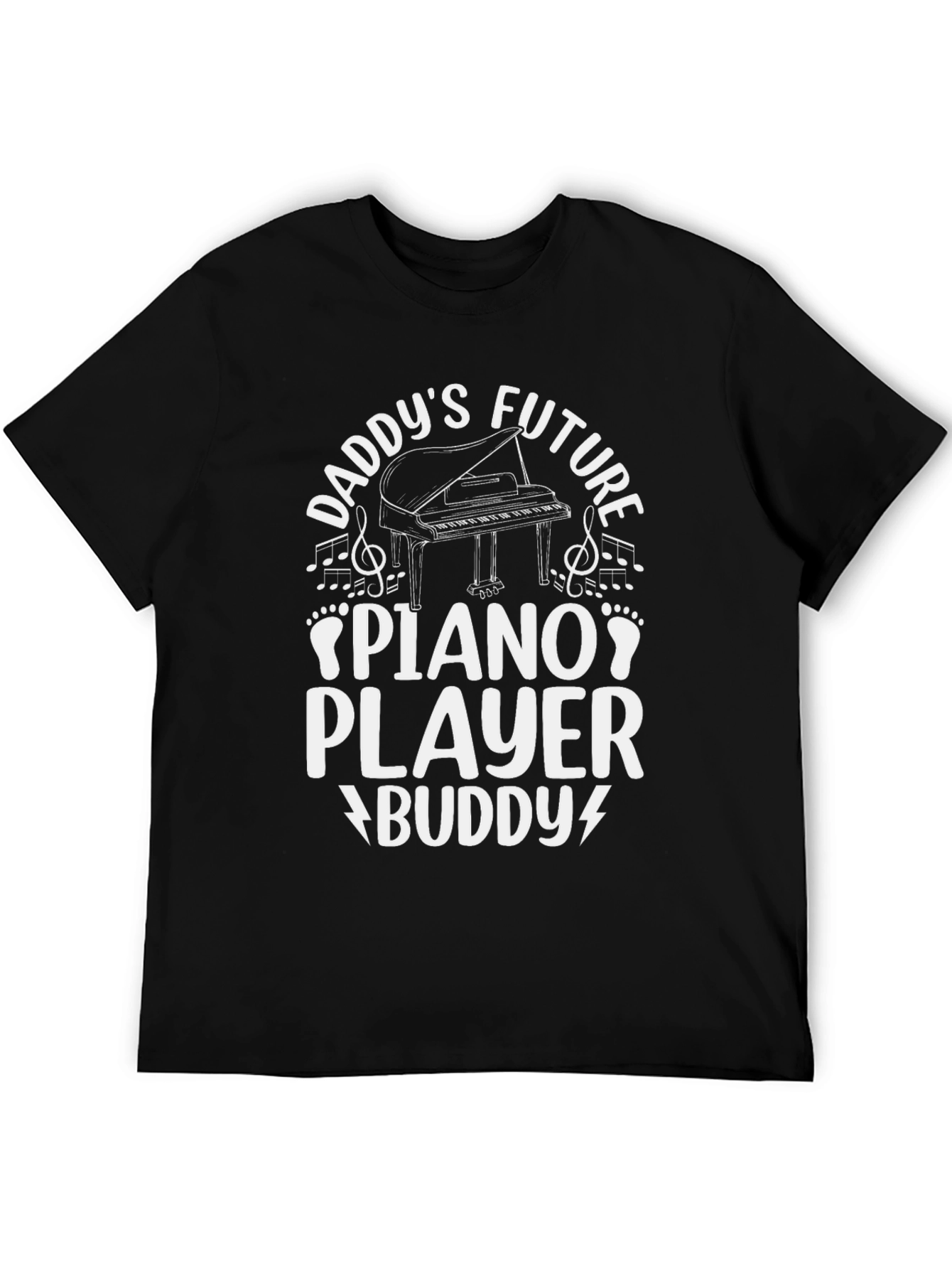 Daddys Future Piano Player Buddy Black T-Shirt