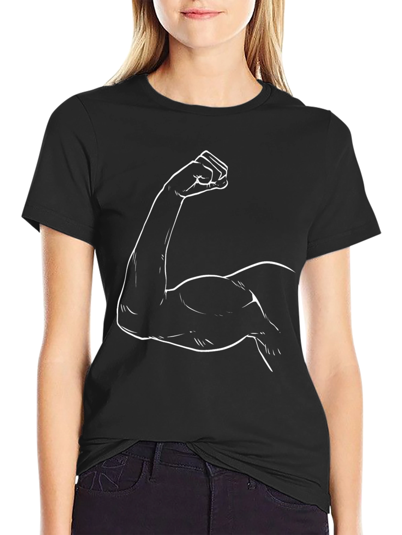 Muscle Arm Graphic Tee - Black