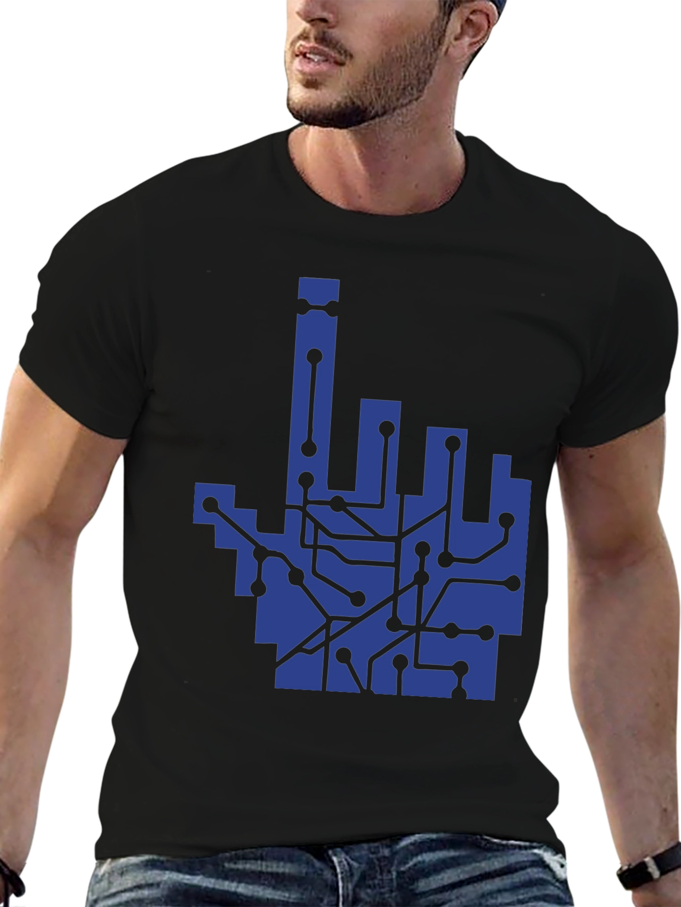 Circuit Hand Graphic Tee - Tech Style