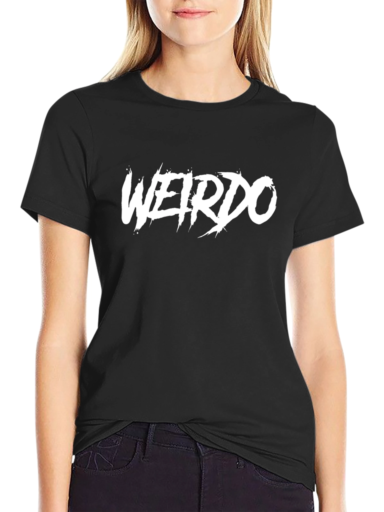 Weirdo Graphic Tee - Black Cotton Blend T-Shirt
