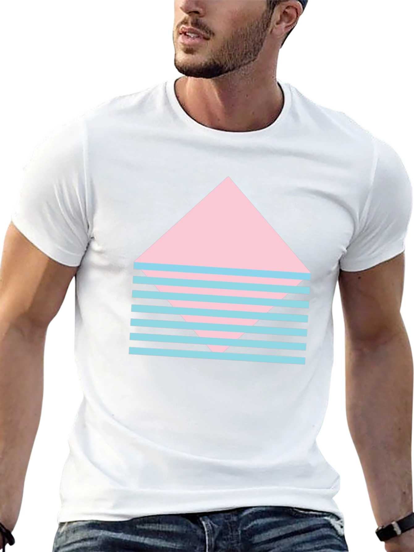 Retro Graphic Tee - Pink Diamond & Stripes