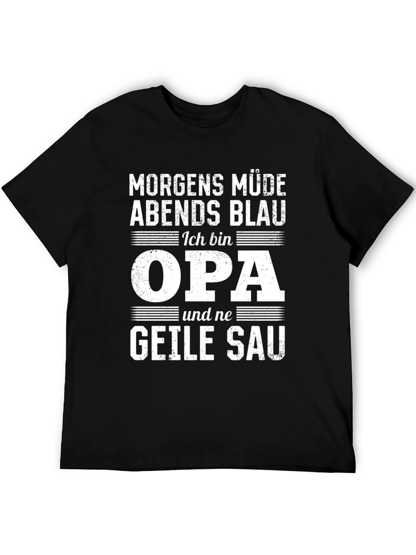 Morgens Müde Abends Blau Opa Funny T-Shirt