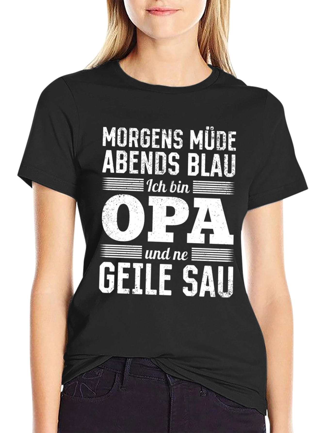 Morgens Müde Abends Blau Opa Funny T-Shirt