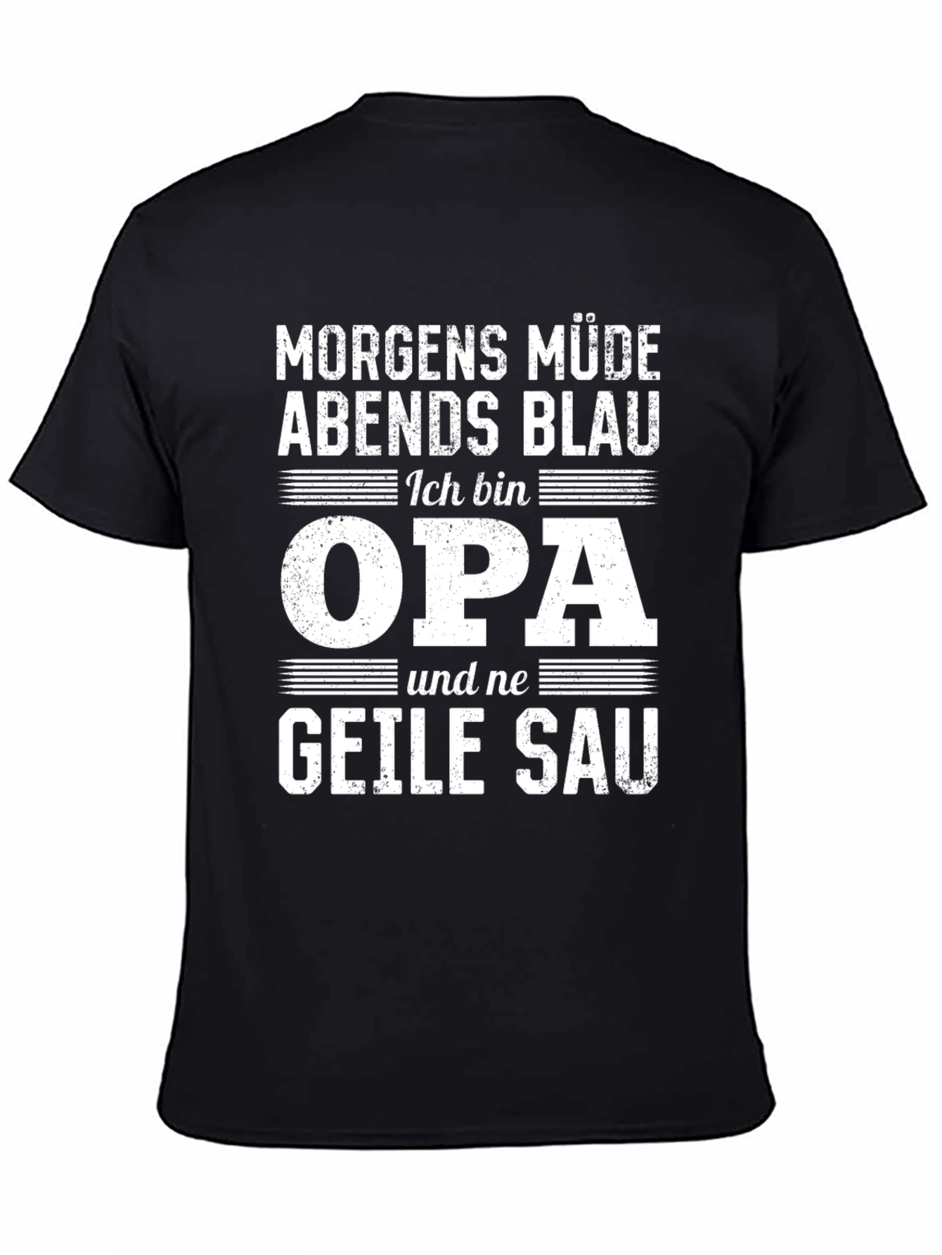 Morgens Müde Abends Blau Opa Funny T-Shirt