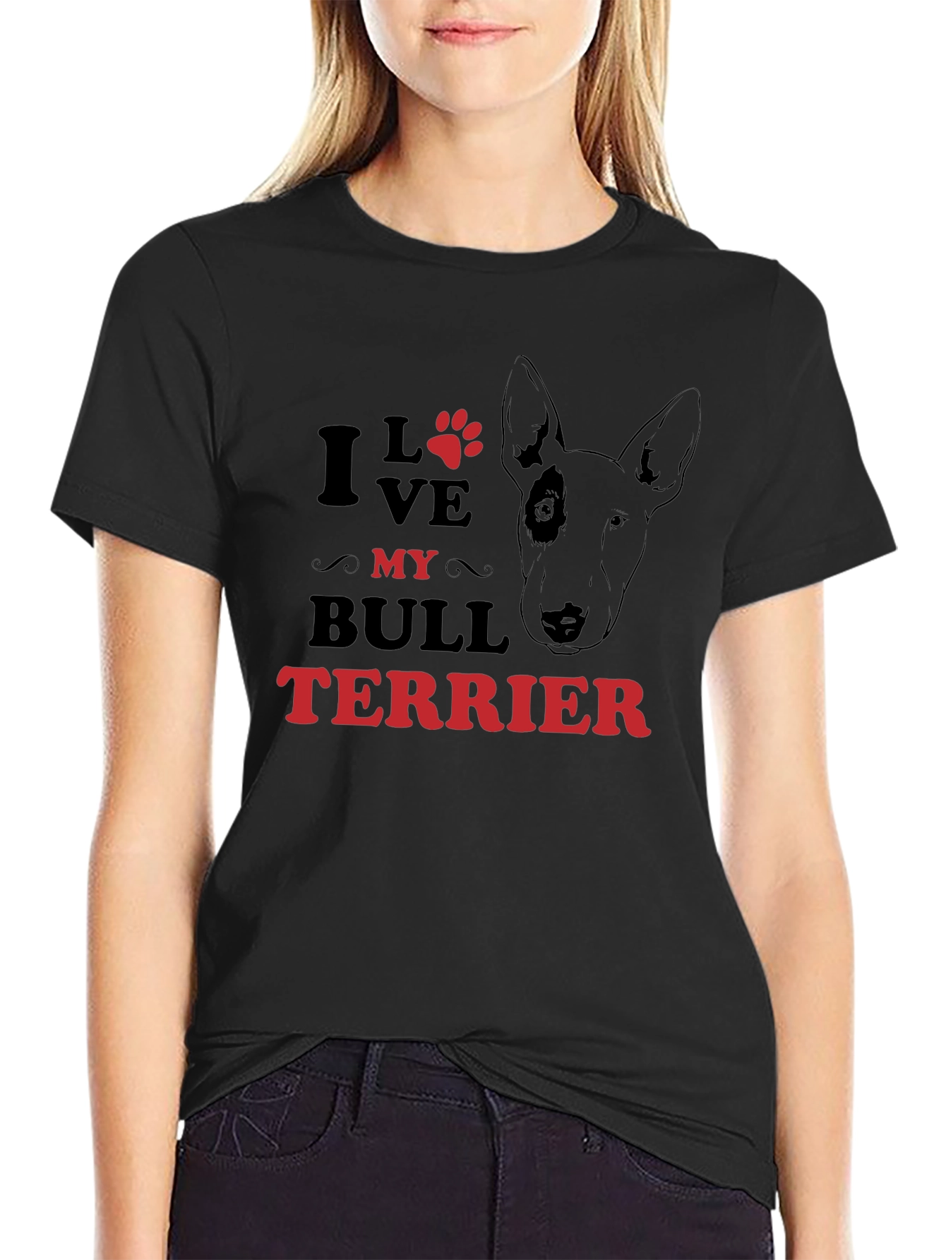 I Love My Bull Terrier Graphic Tee