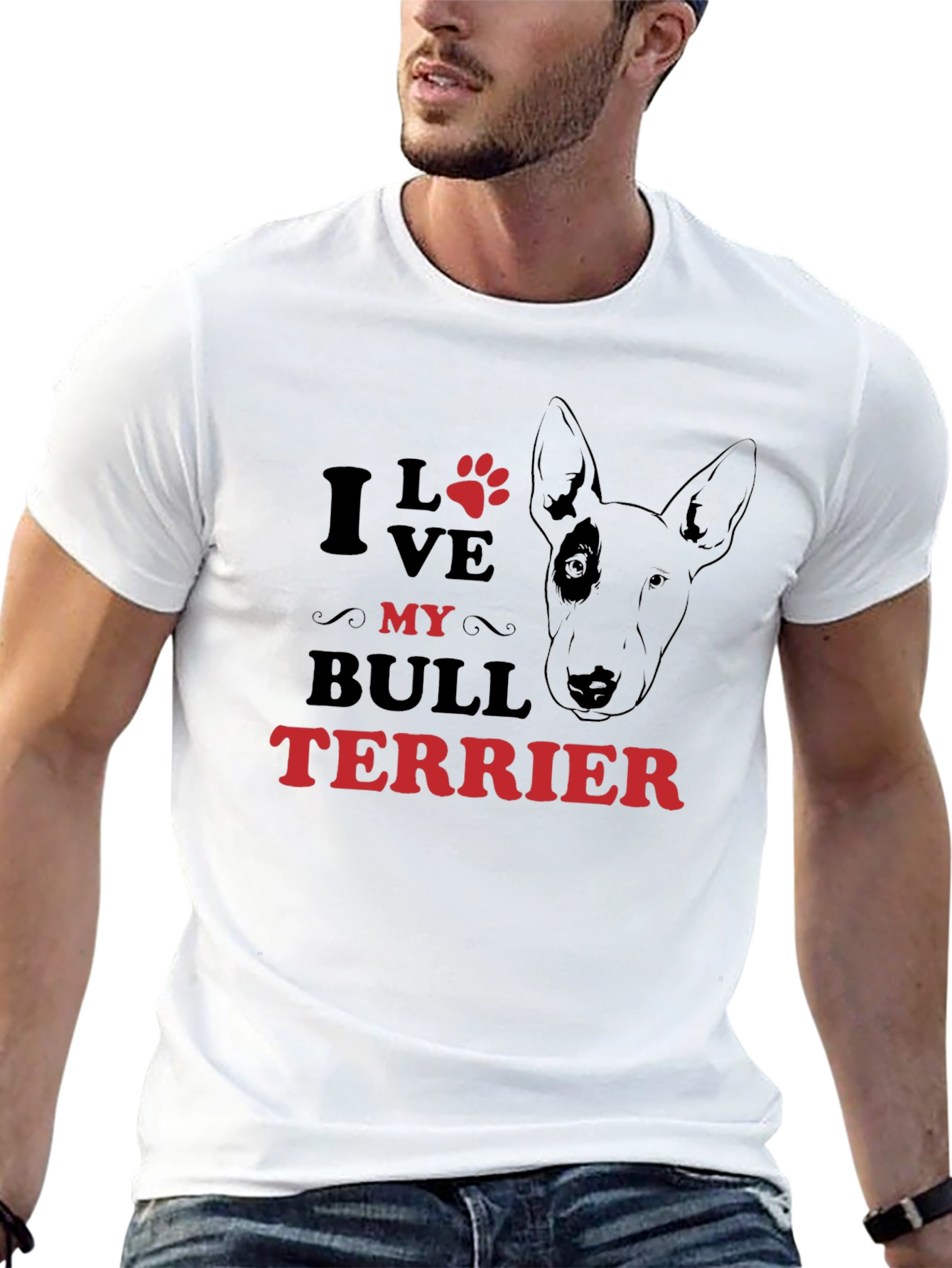 I Love My Bull Terrier Graphic Tee