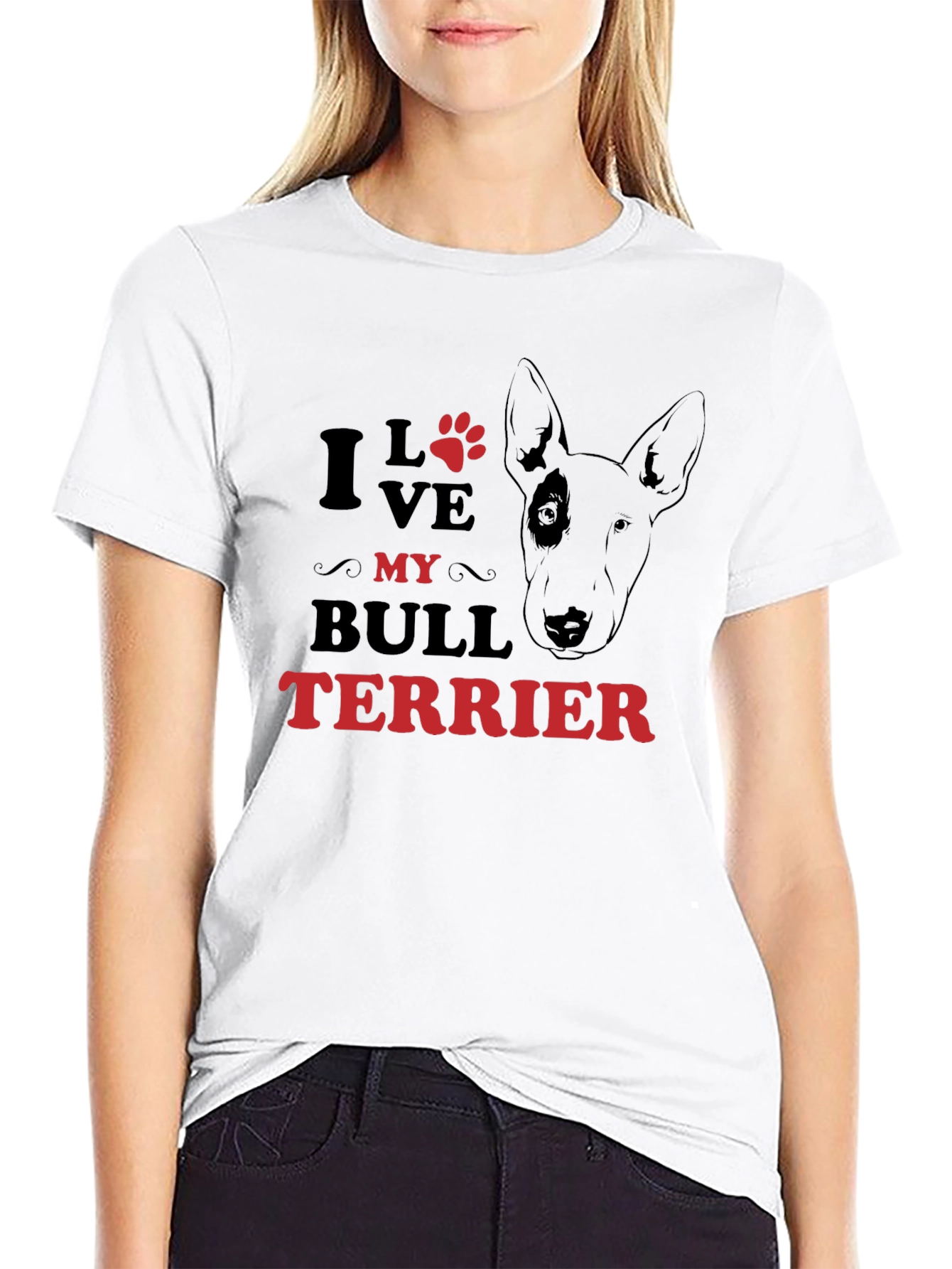 I Love My Bull Terrier Graphic Tee
