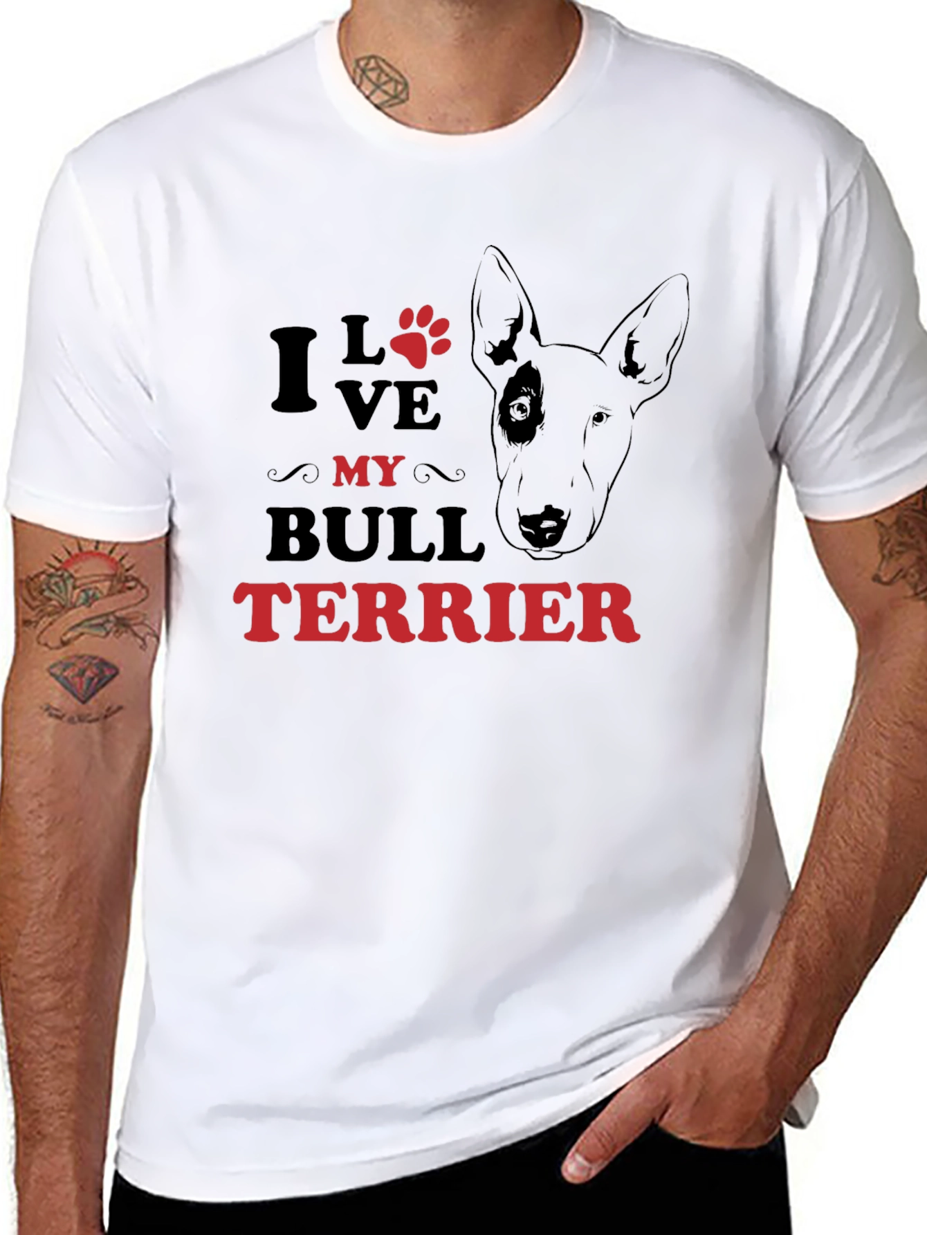 I Love My Bull Terrier Graphic Tee